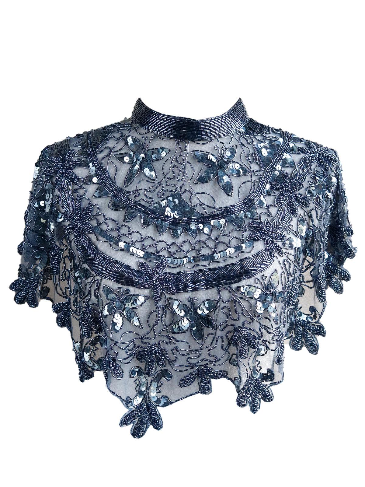 Odette Women Grey Metal Cape - Image 5