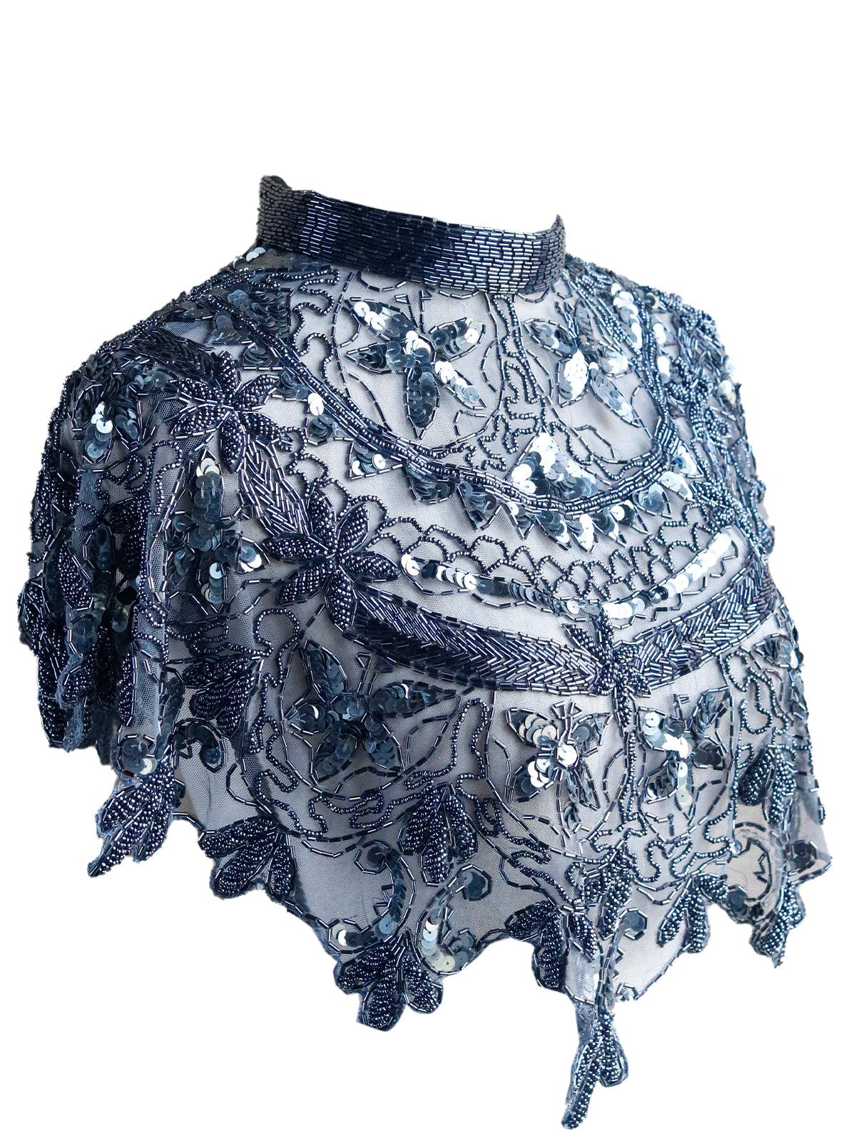 Odette Women Grey Metal Cape - Image 7