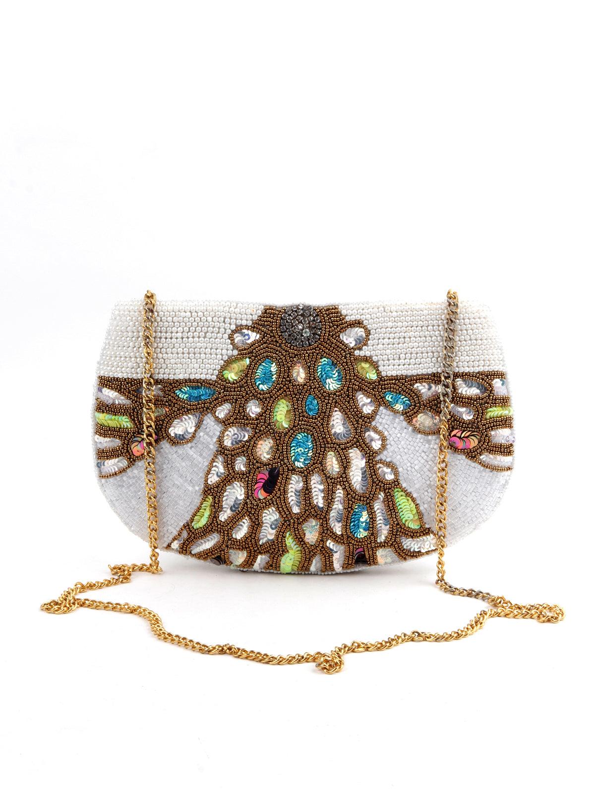 Odette Women Embellished Multi-Coloured Sling Bag - Image 3