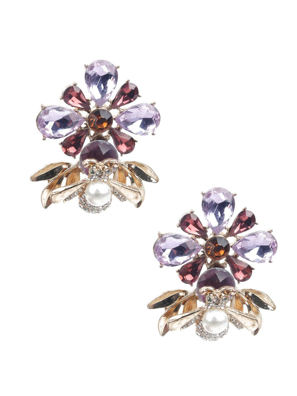 Odette Women Embellished Multicoloerd Stud Earrings