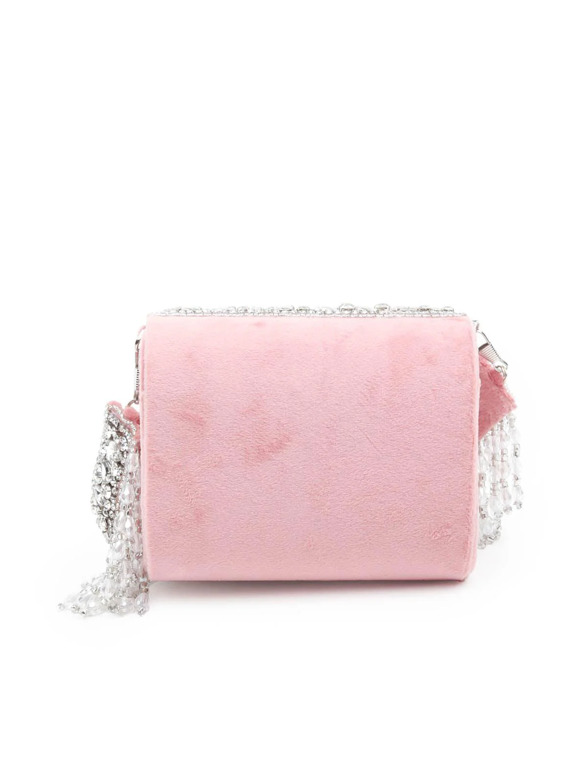 Odette Embellished Pink Clutch For Women - Image 5