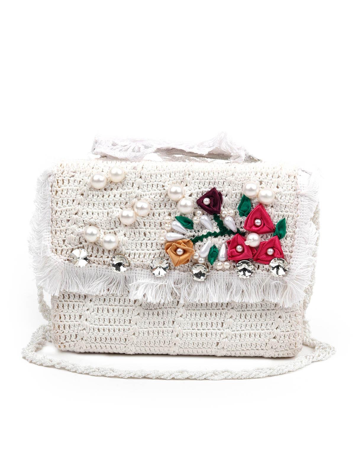 Odette Women Embellished White Box Clutch Bag - Image 3