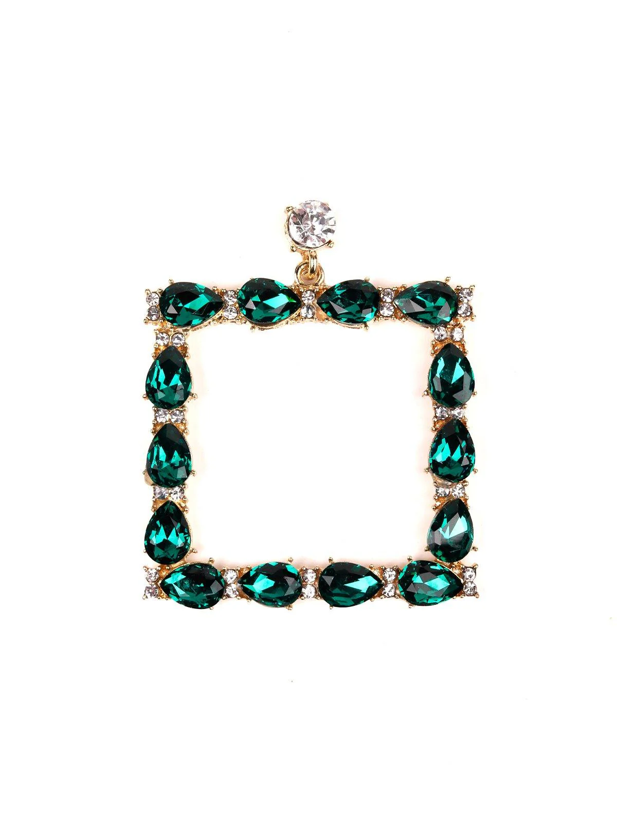 Odette Women Green Metal Earrings - Image 4