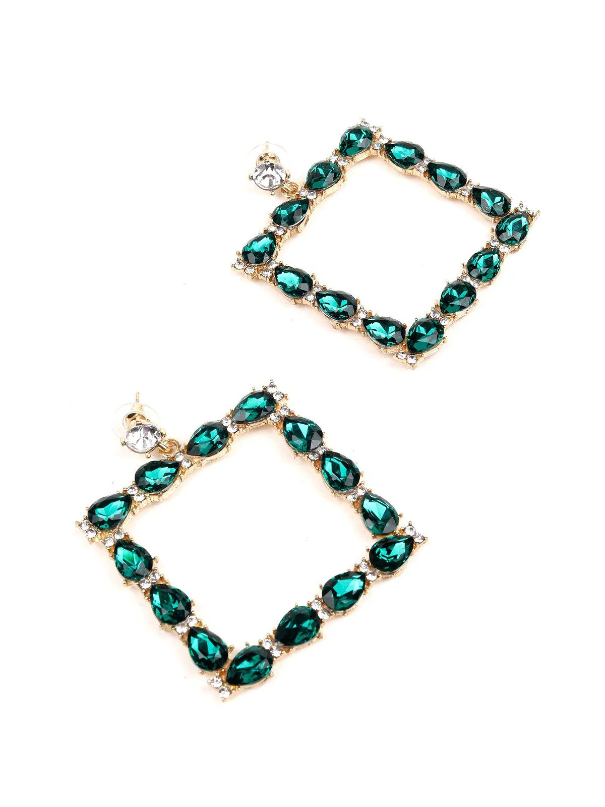 Odette Women Green Metal Earrings - Image 5