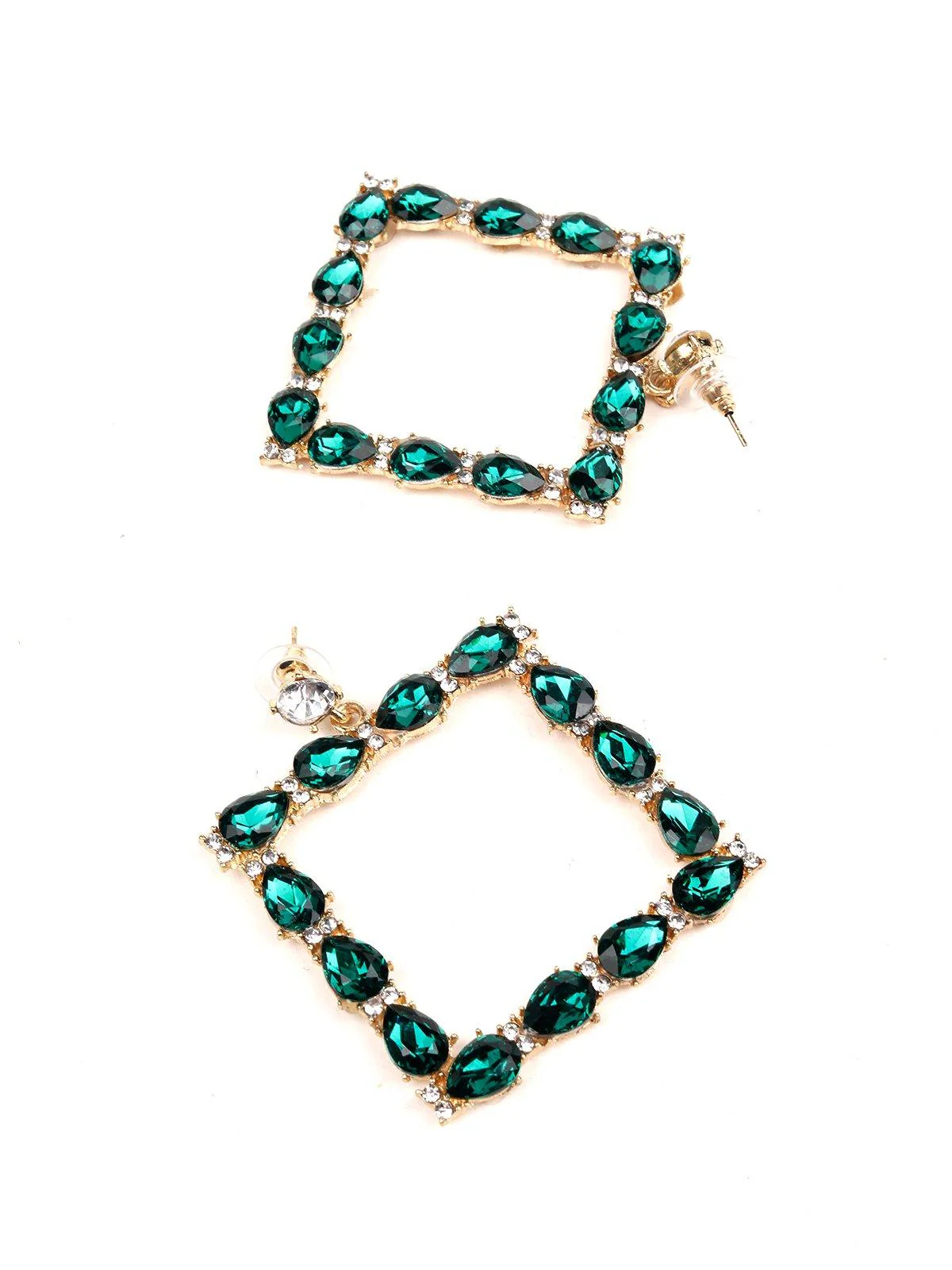 Odette Women Green Metal Earrings - Image 6