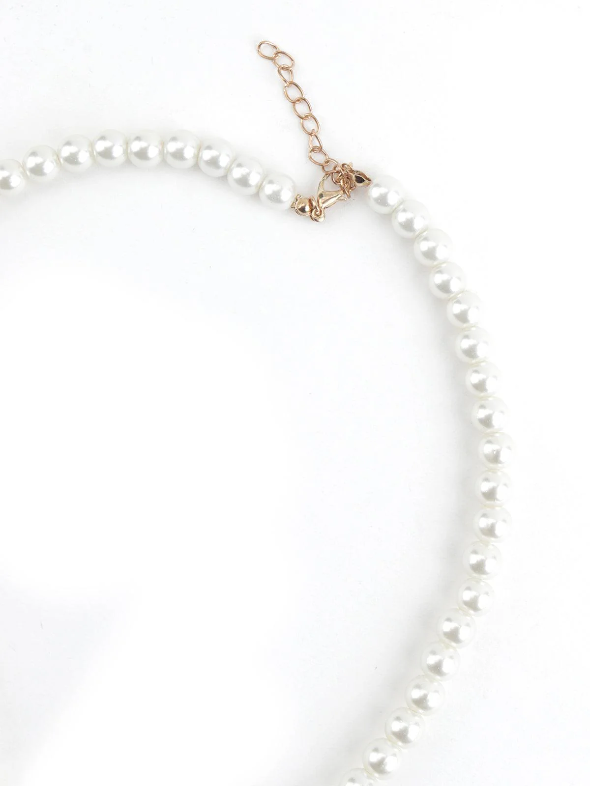 Odette Women Enamelled Pretty White Pearl Necklace - Image 5