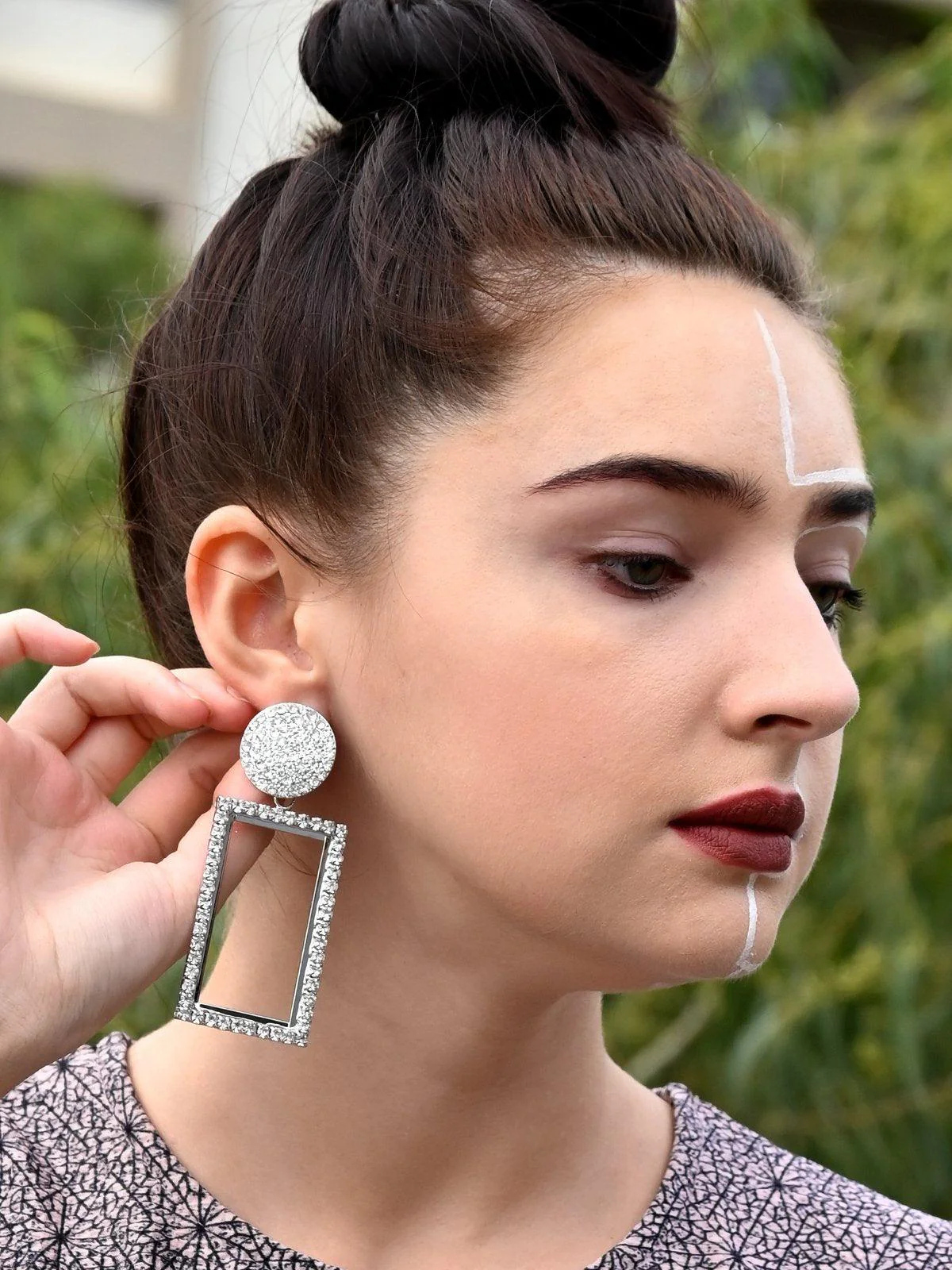 Odette Women White Metal Earring