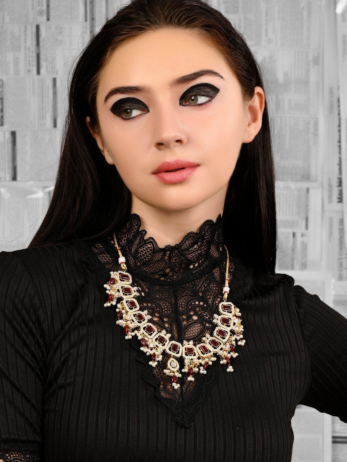 Odette Women Red Metal Necklace