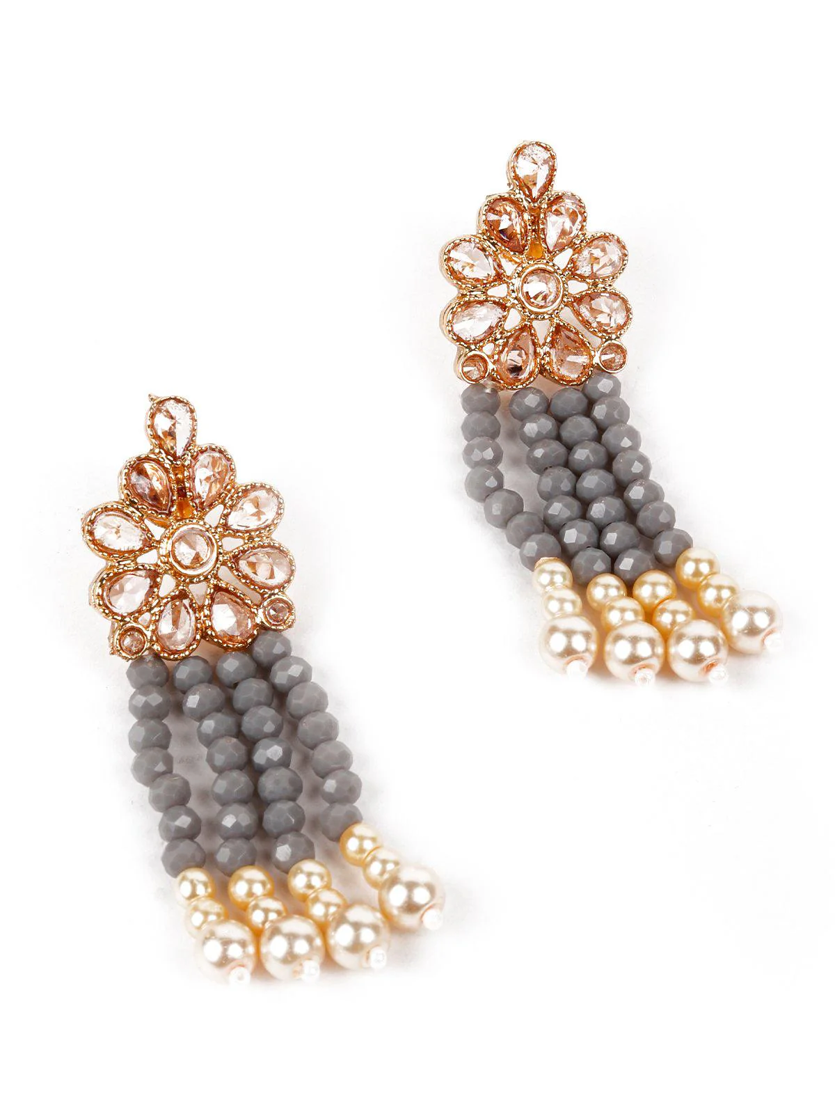 Odette Women Grey Pearls Necklace Set - Image 5