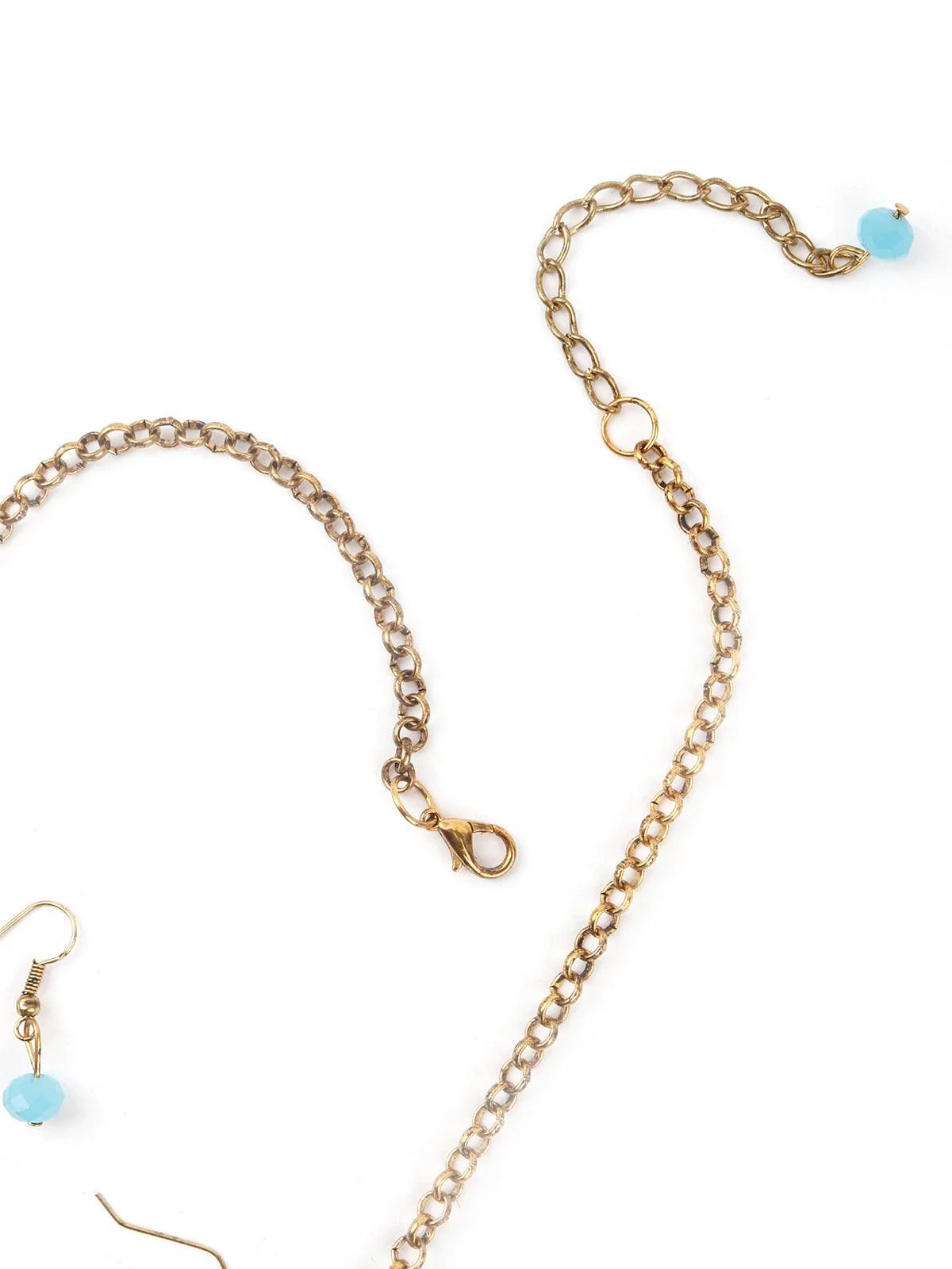 Odette Women Exotic Tassel Blue Necklace Set - Image 5