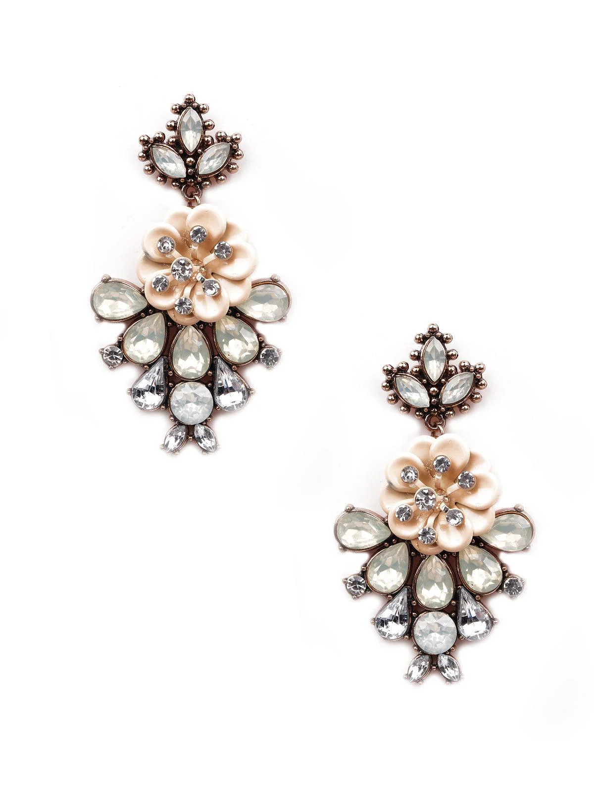 Odette Women Multicolour Metal Statement Earrings - Image 3