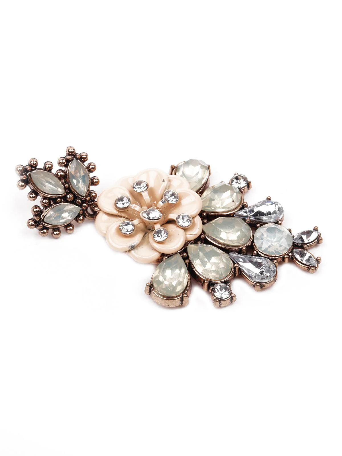 Odette Women Multicolour Metal Statement Earrings - Image 5