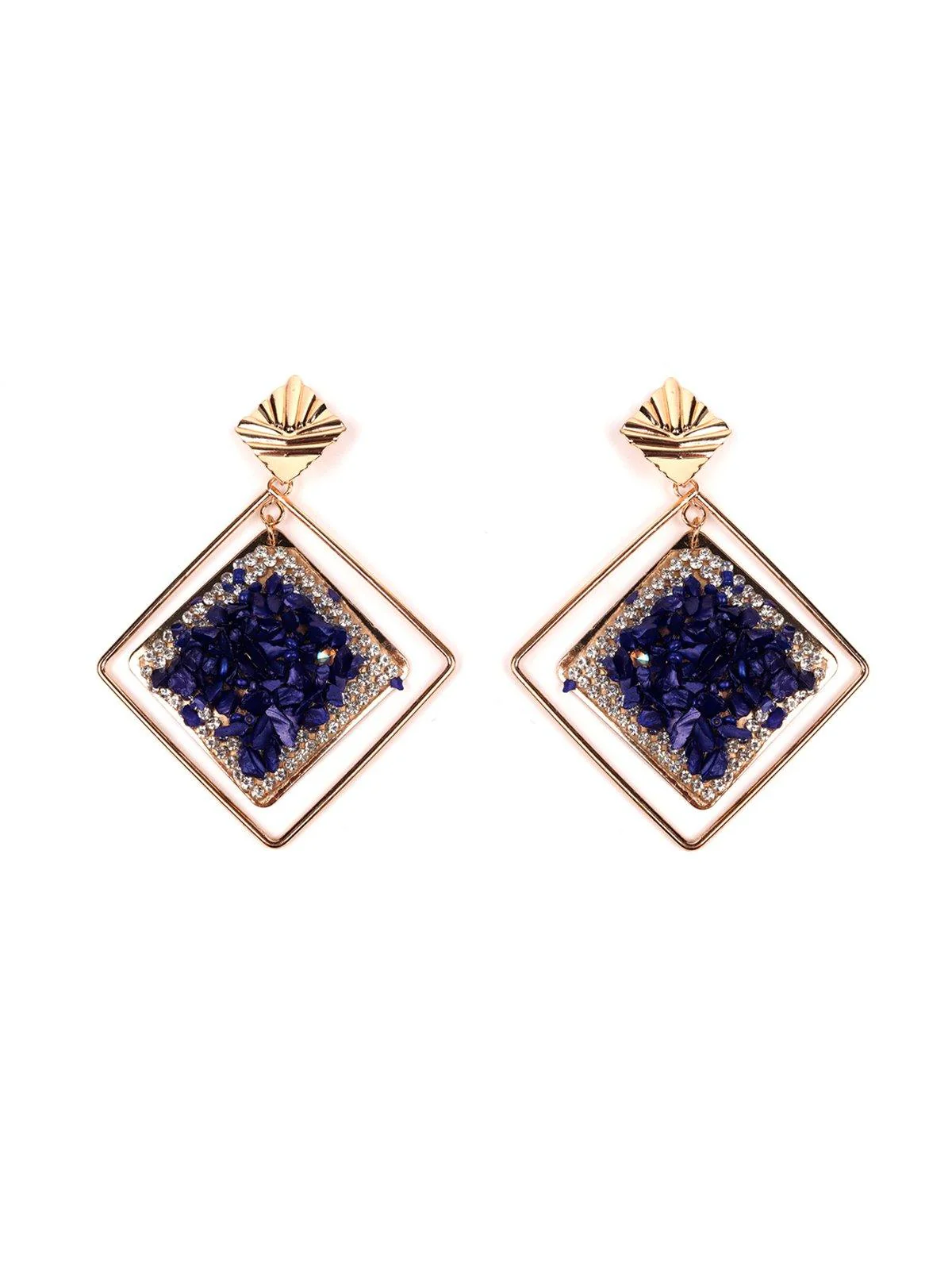 Odette Women Blue Metal Earrings - Image 3