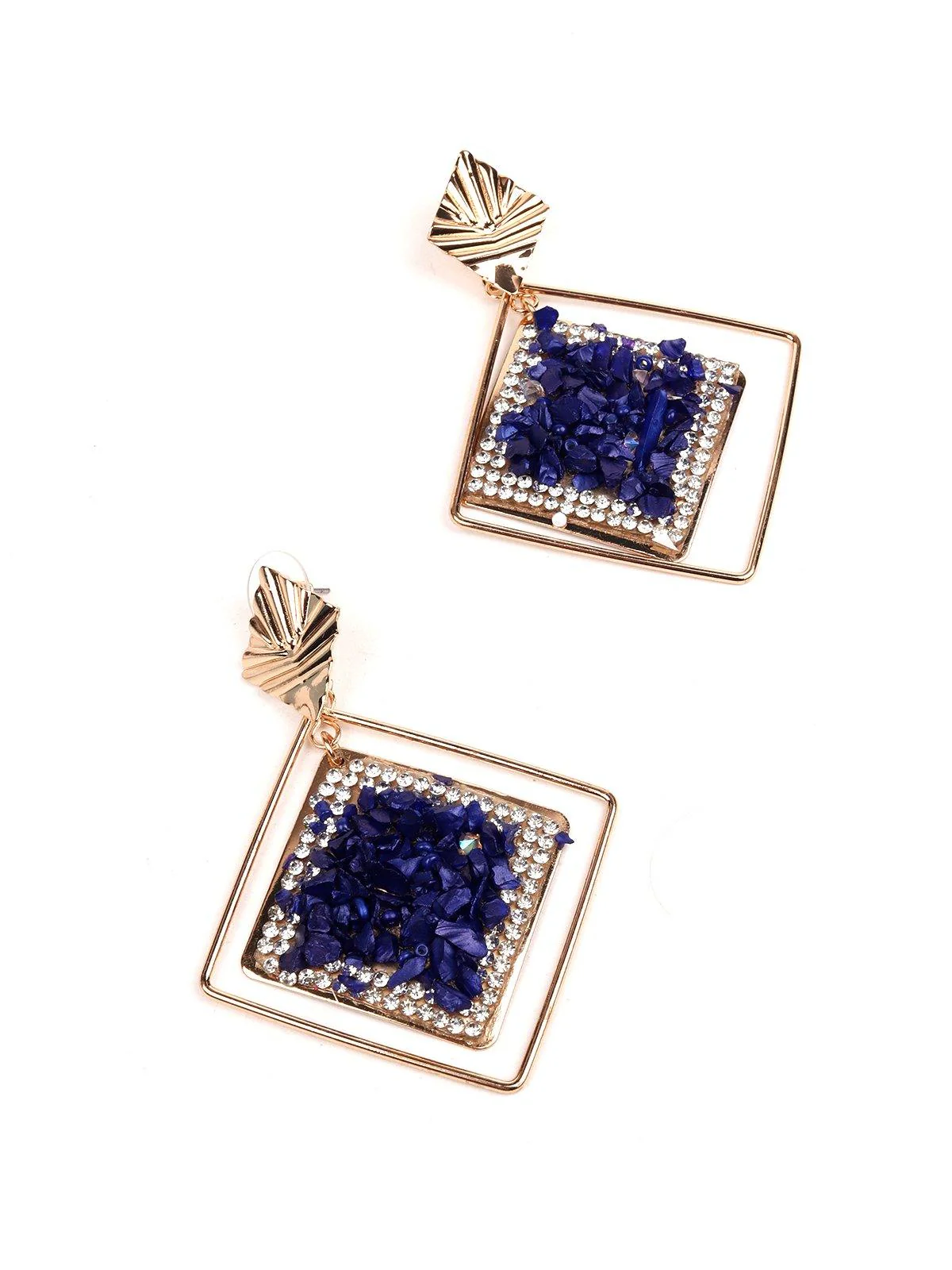 Odette Women Blue Metal Earrings - Image 5