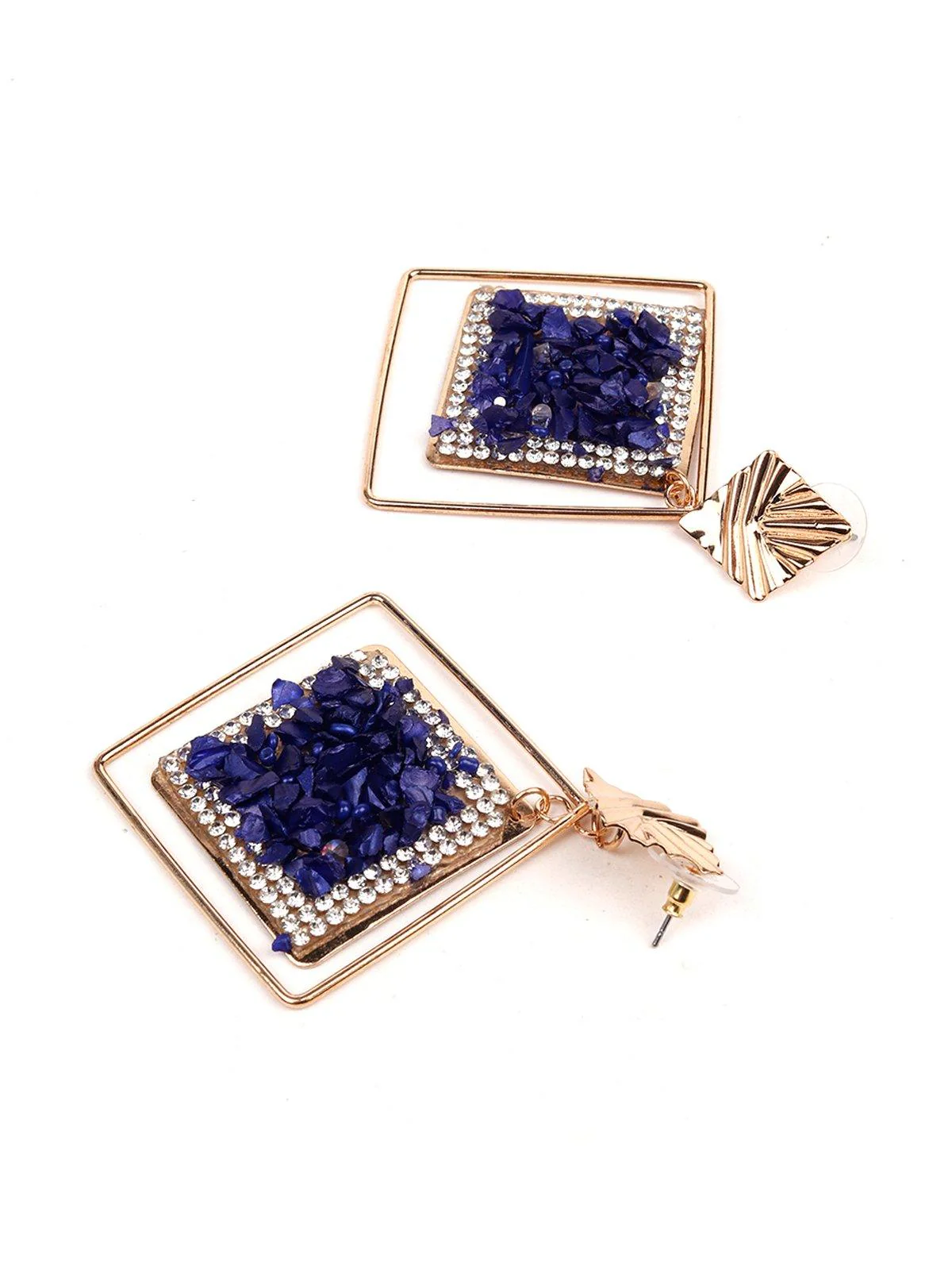 Odette Women Blue Metal Earrings - Image 6