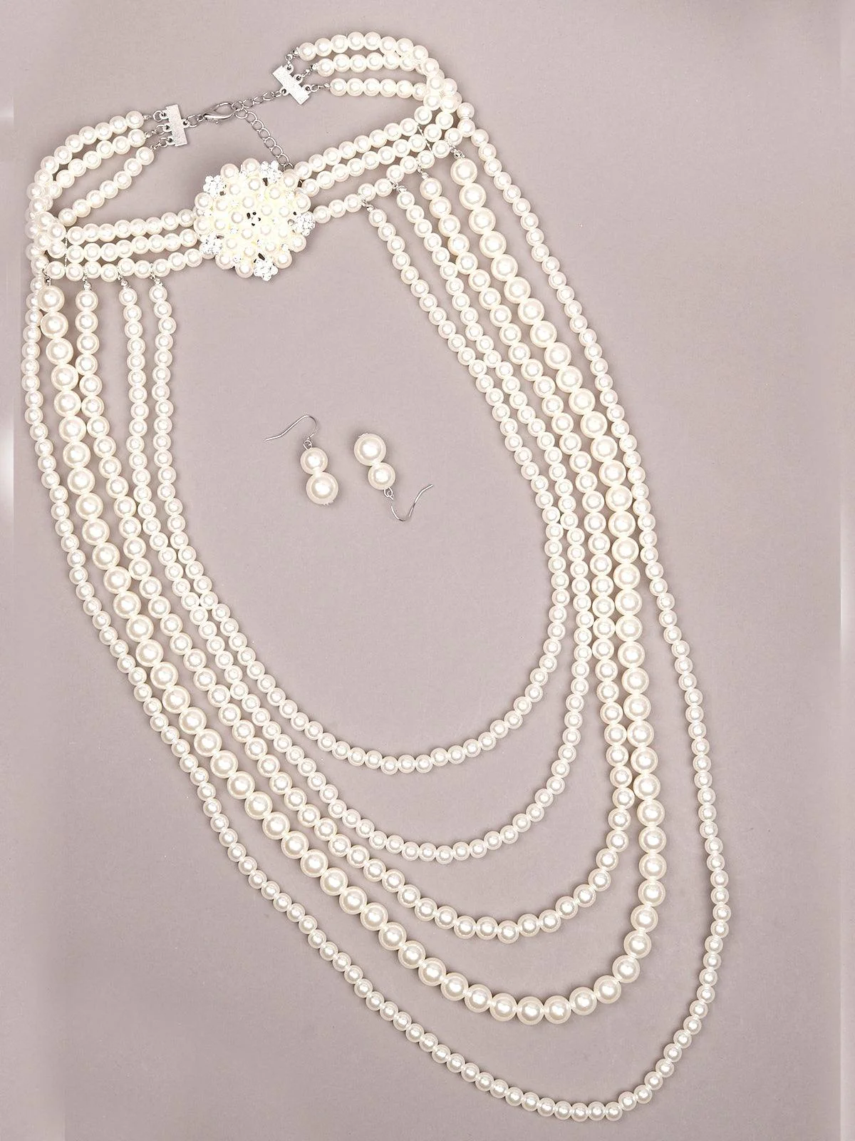 Odette Women White Faux Pearls Necklace - Image 3