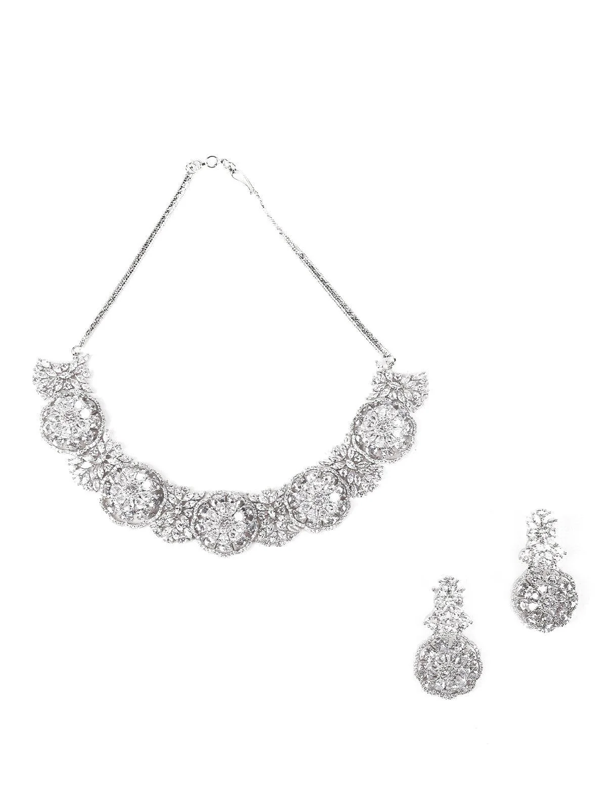 Odette Women Silver Metal Necklace Set - Image 3