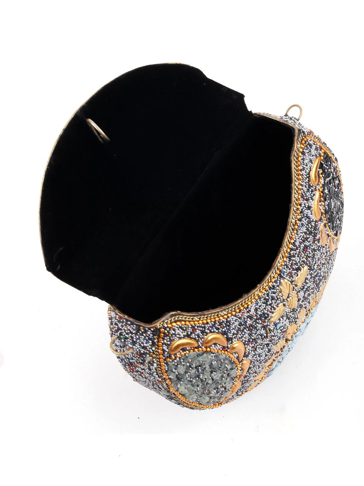 Odette Women Exquisite Embellished Multicolour Clutch - Image 3