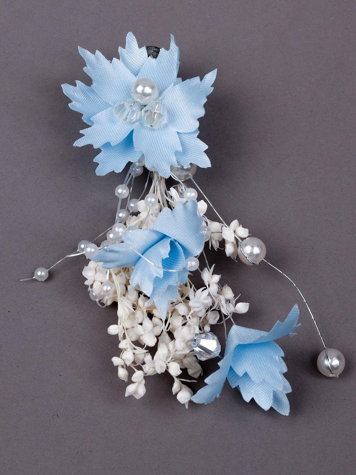 Odette Women Blue Fabric Brooch - Image 3