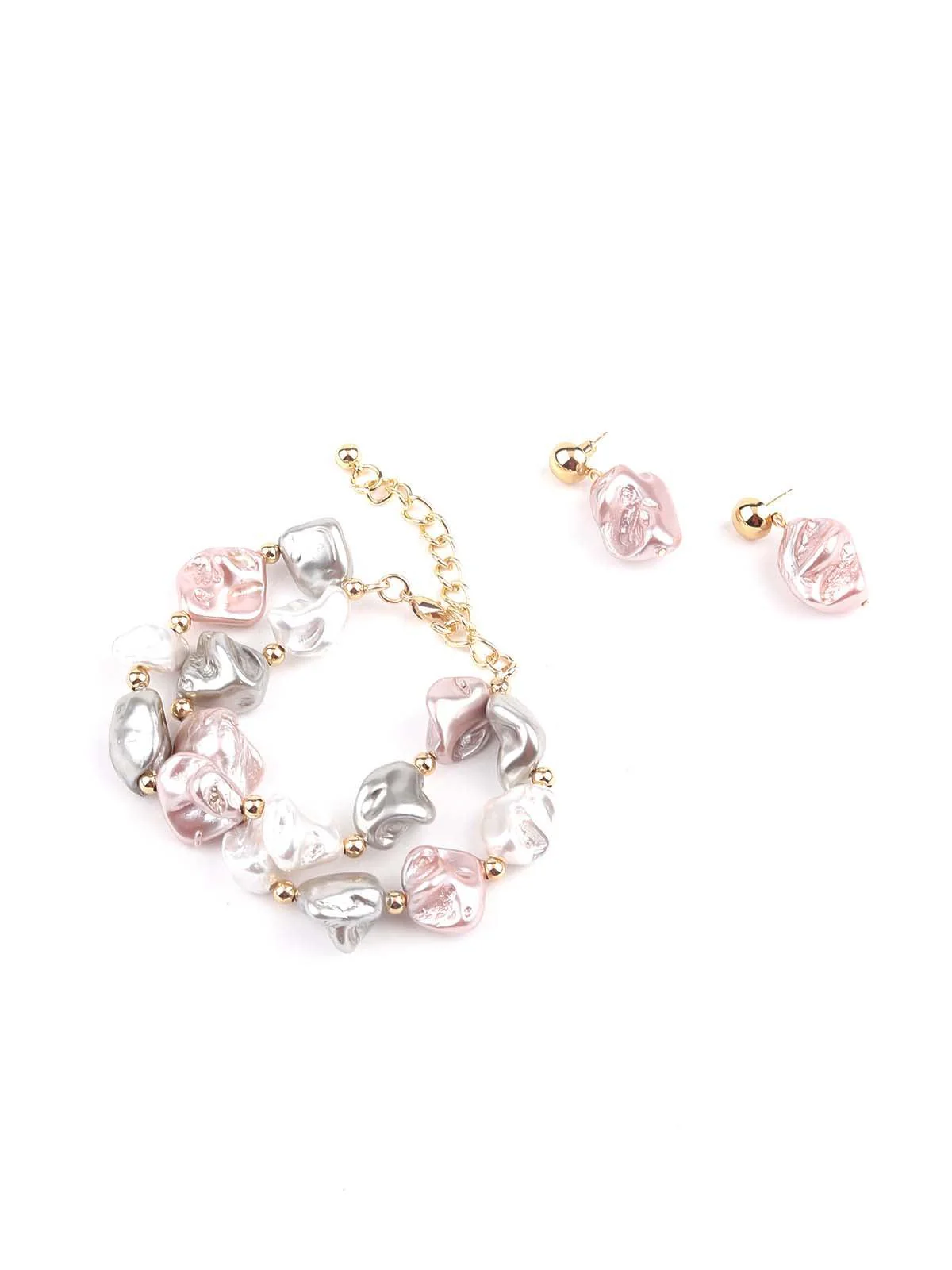 Odette Women Exquisite Gold Tone Artifical Stone Jewellery Set - Image 5