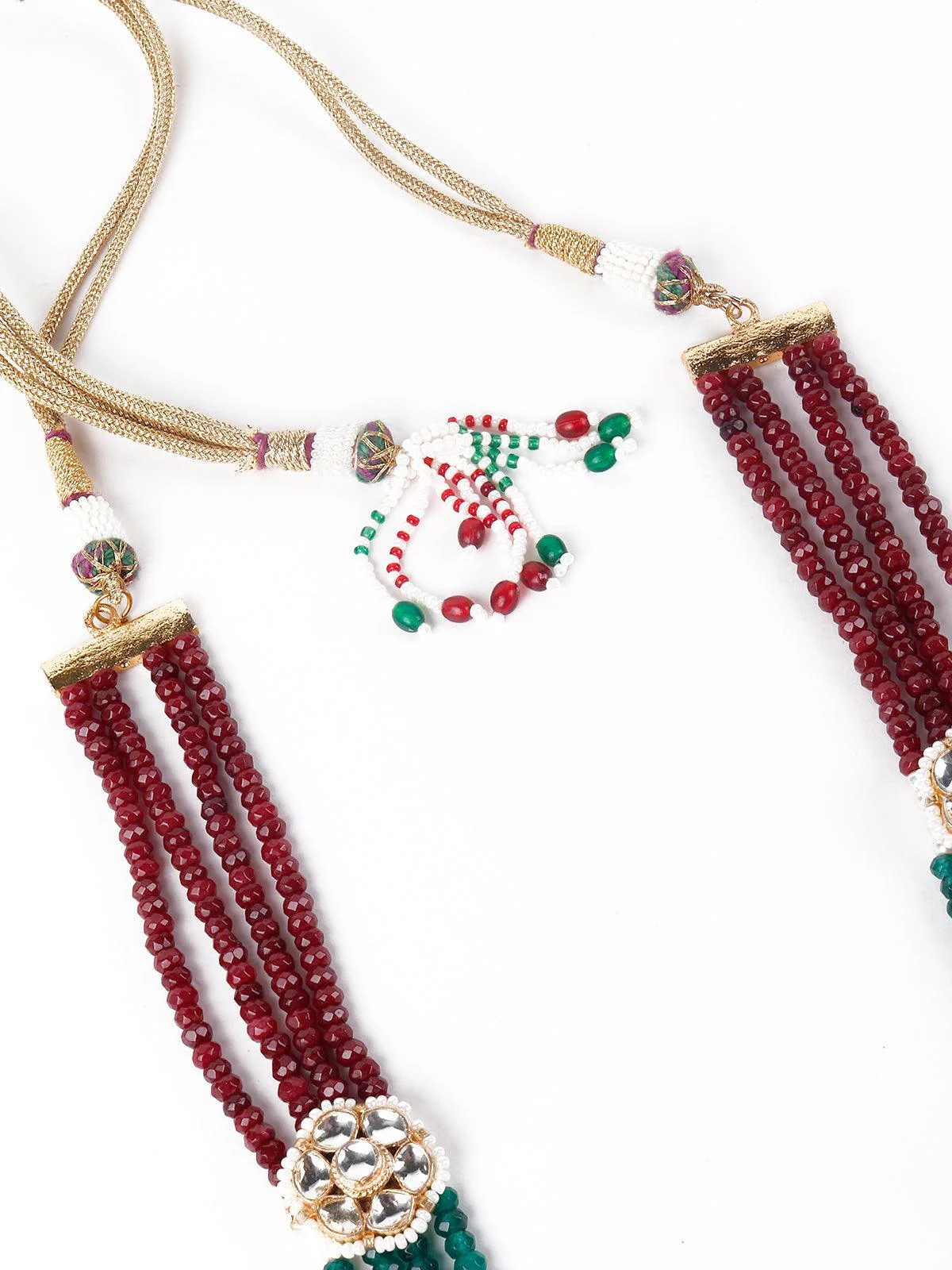 Odette Exquisite Green Mala Necklace Set For Women - Image 6