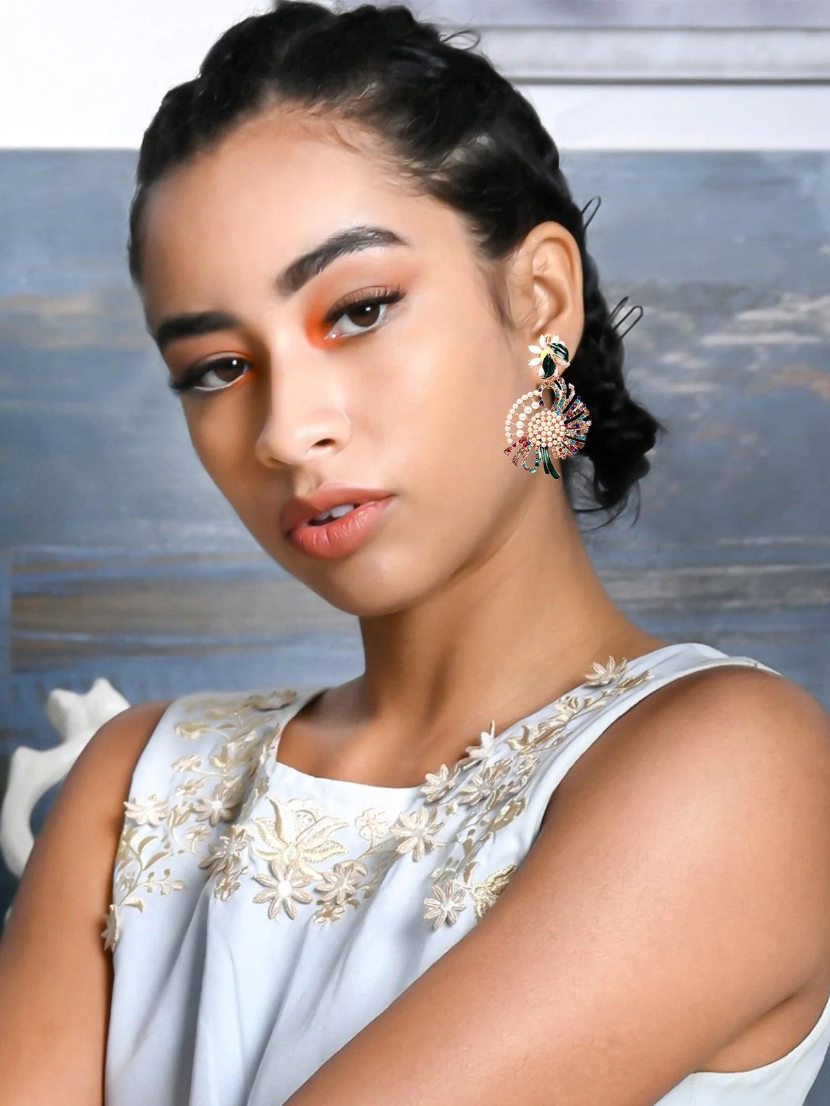 Odette Women Multicolour Metal Earrings - Image 2