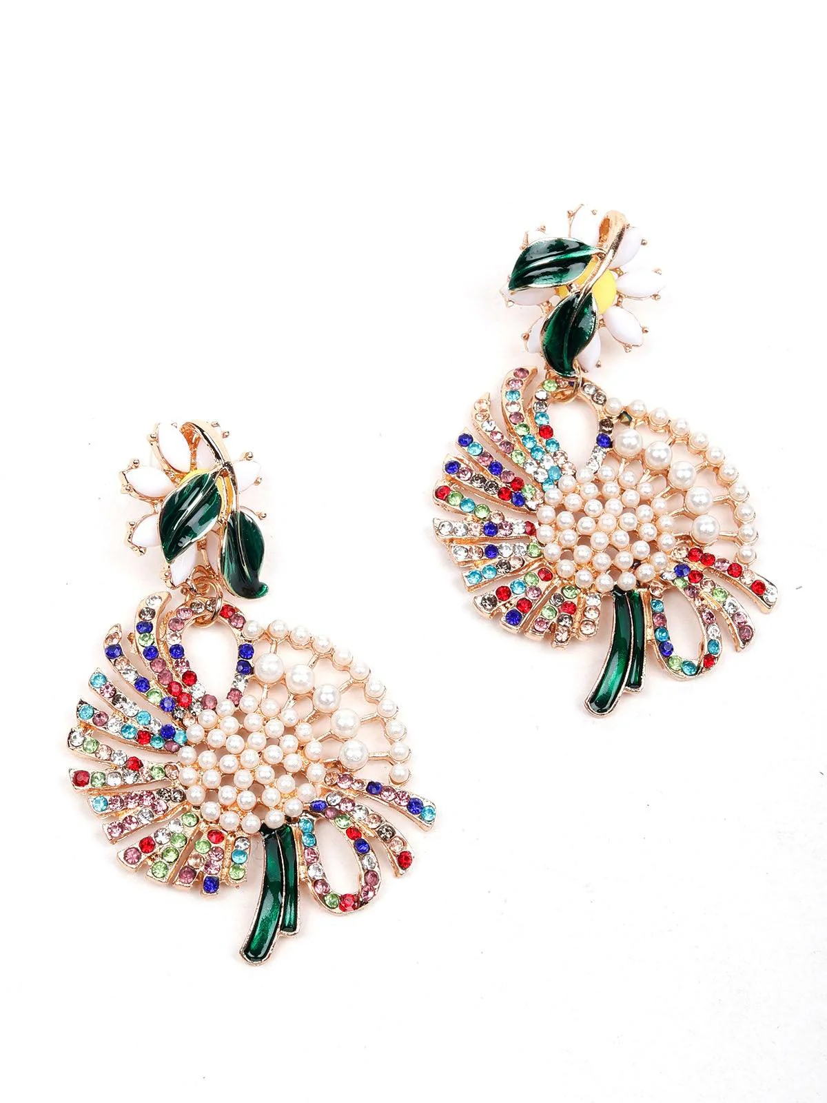 Odette Women Multicolour Metal Earrings - Image 6