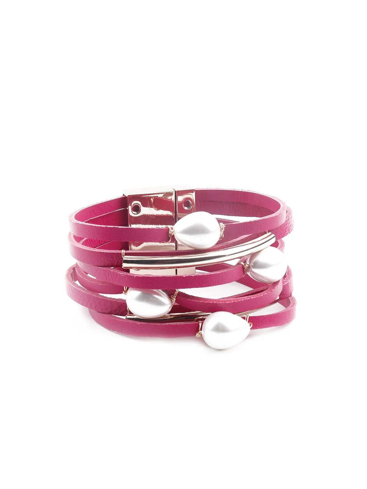Odette Women Exquisite Pink Layered Embellished Bracelet - Image 3