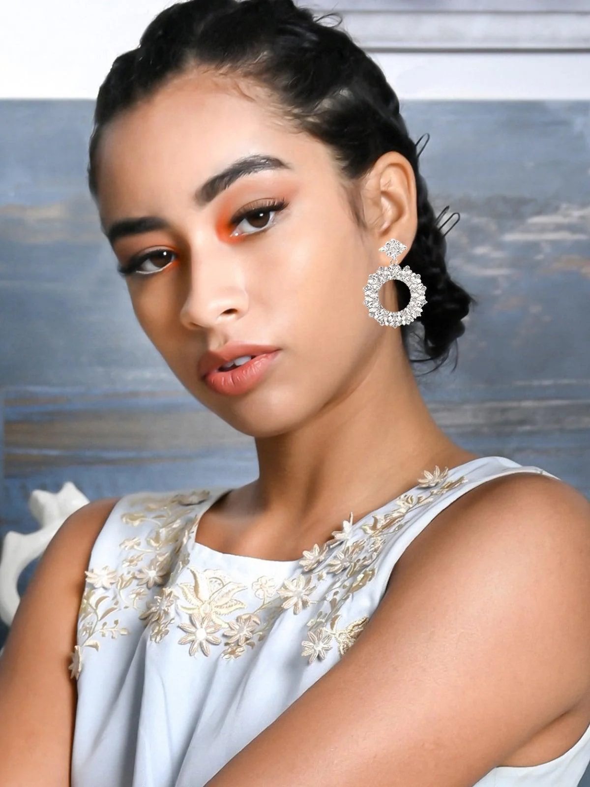 Odette Women Silver Metal Earrings - Image 2