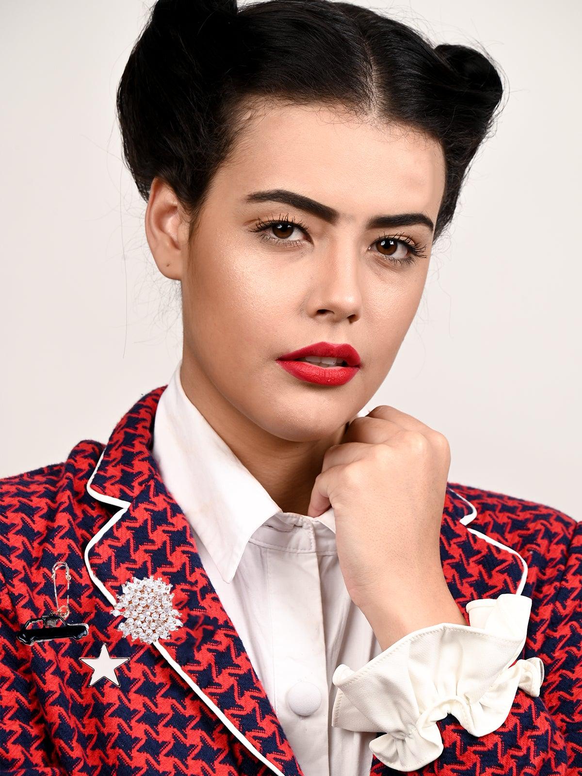 Odette Women Multicolour Metal Brooch - Image 2