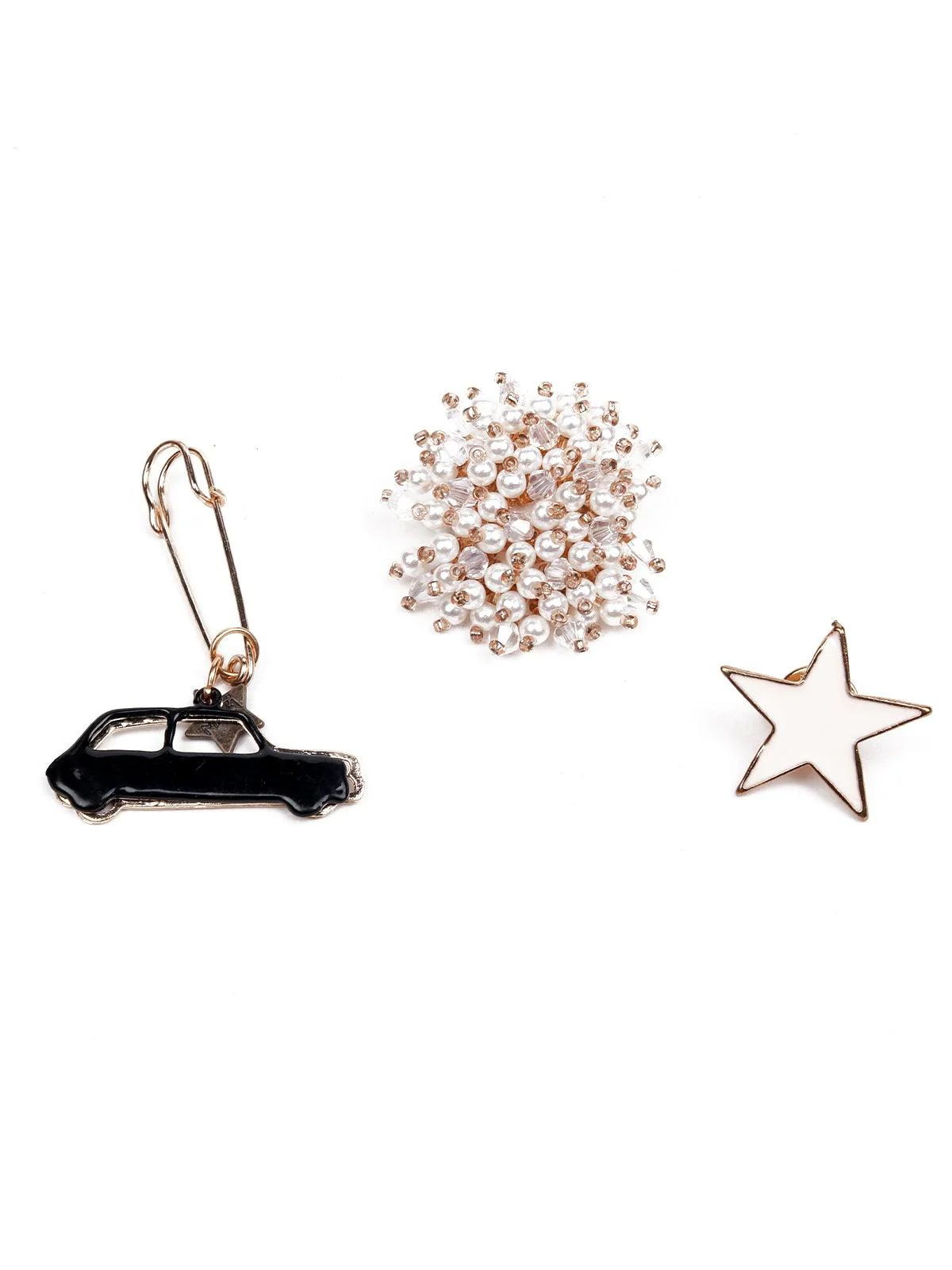 Odette Women Multicolour Metal Brooch - Image 4
