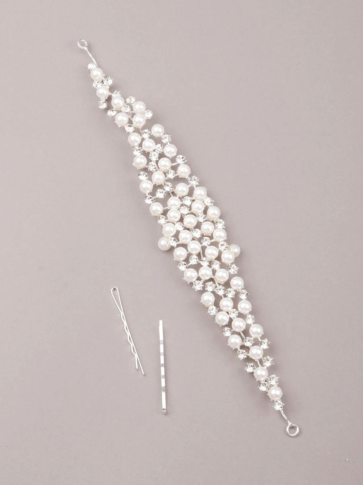 Odette Women Exquisite White Embellished Hairpin - Image 3