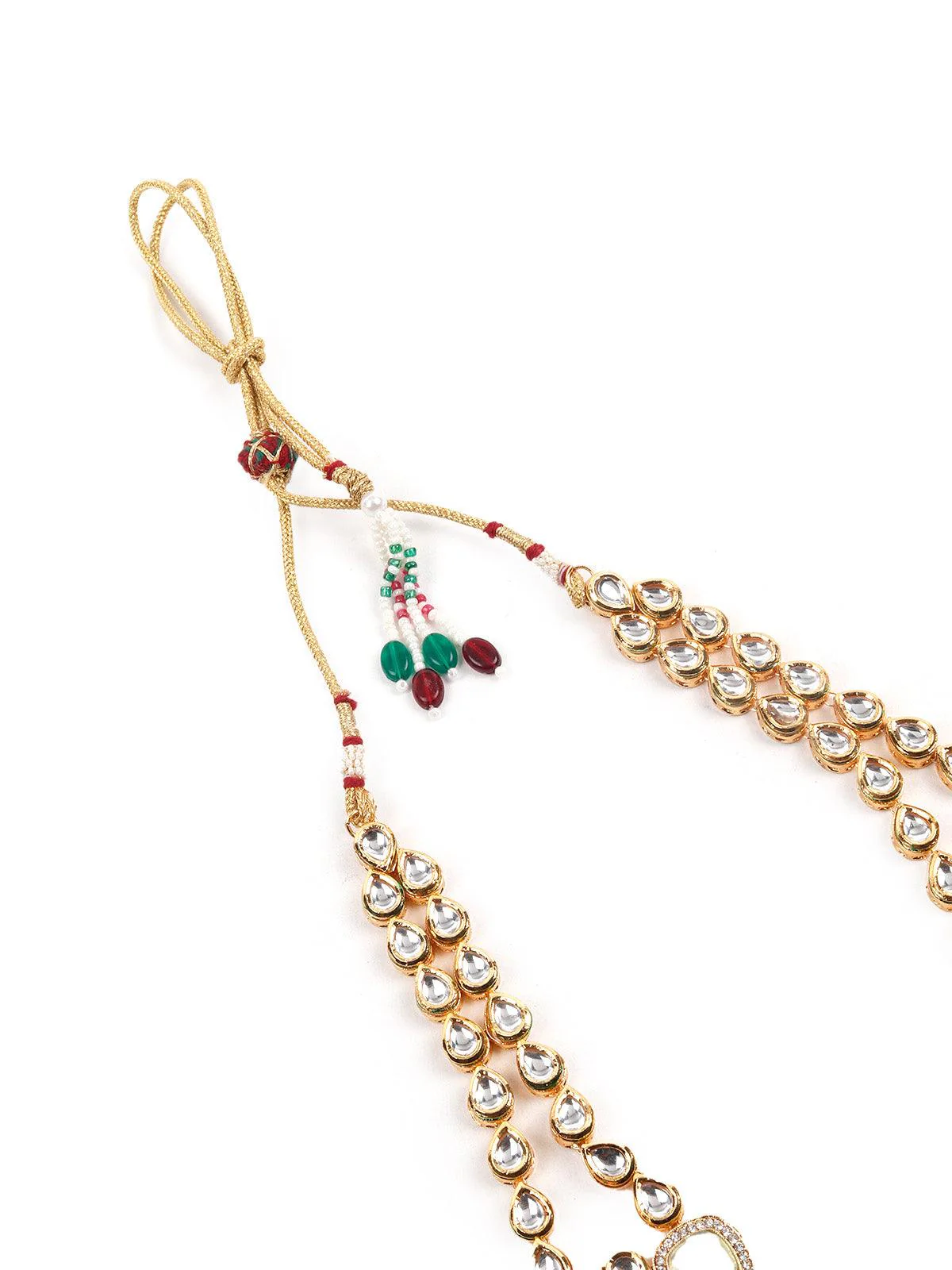 Odette Women Exquisitly Crafted Gold Long Necklace Set - Image 3
