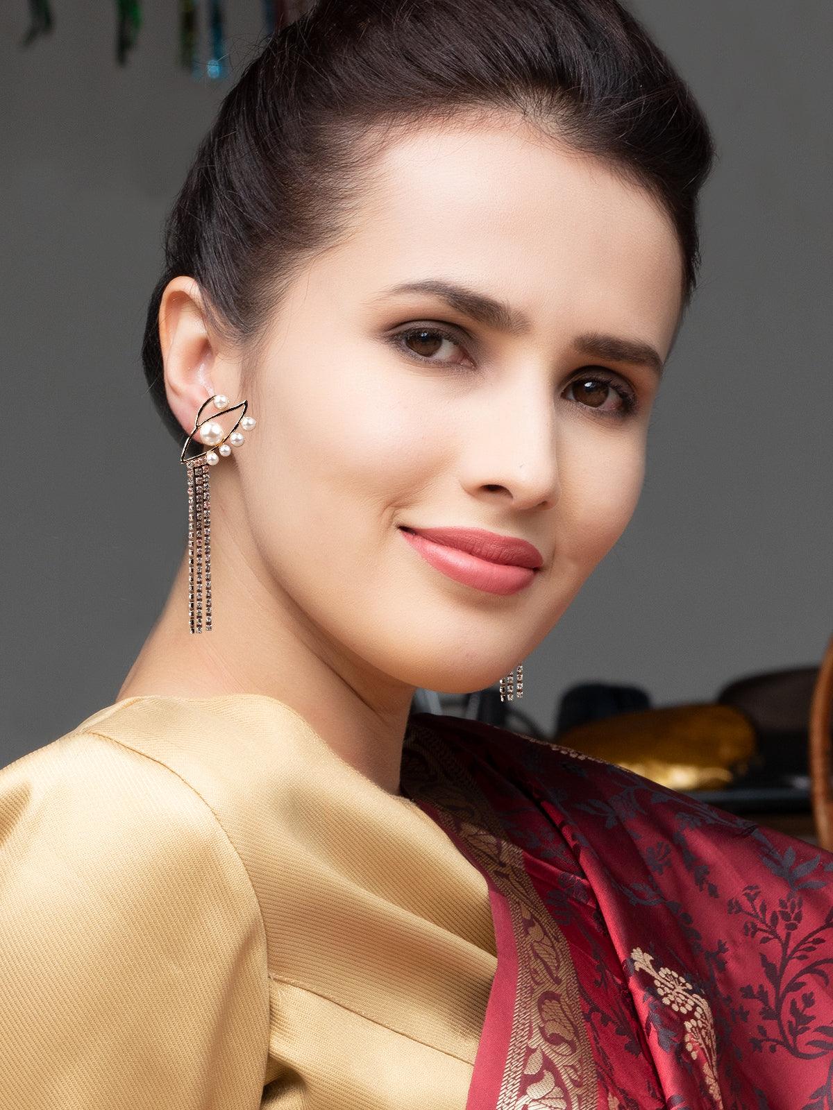 Odette Women Gold Pearl Earrings