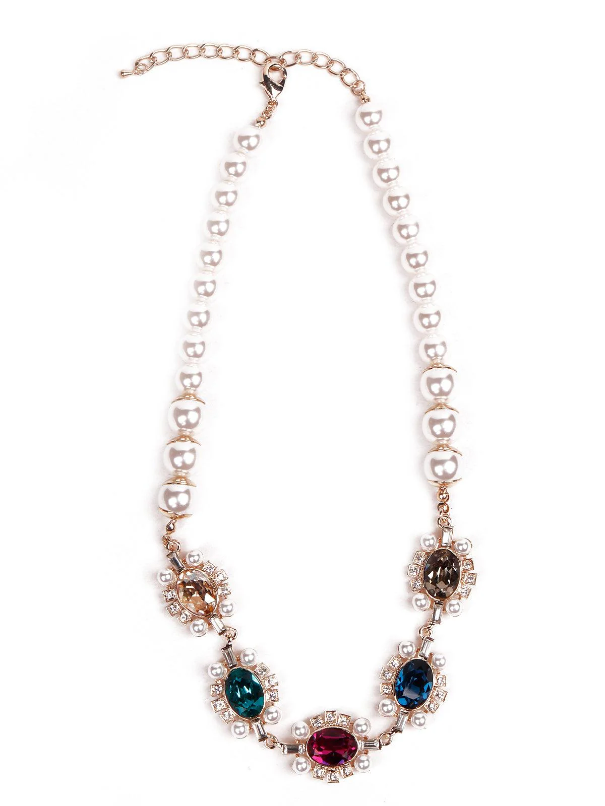 Odette Women Faux Pearl Chic Necklace Embellished - Image 3