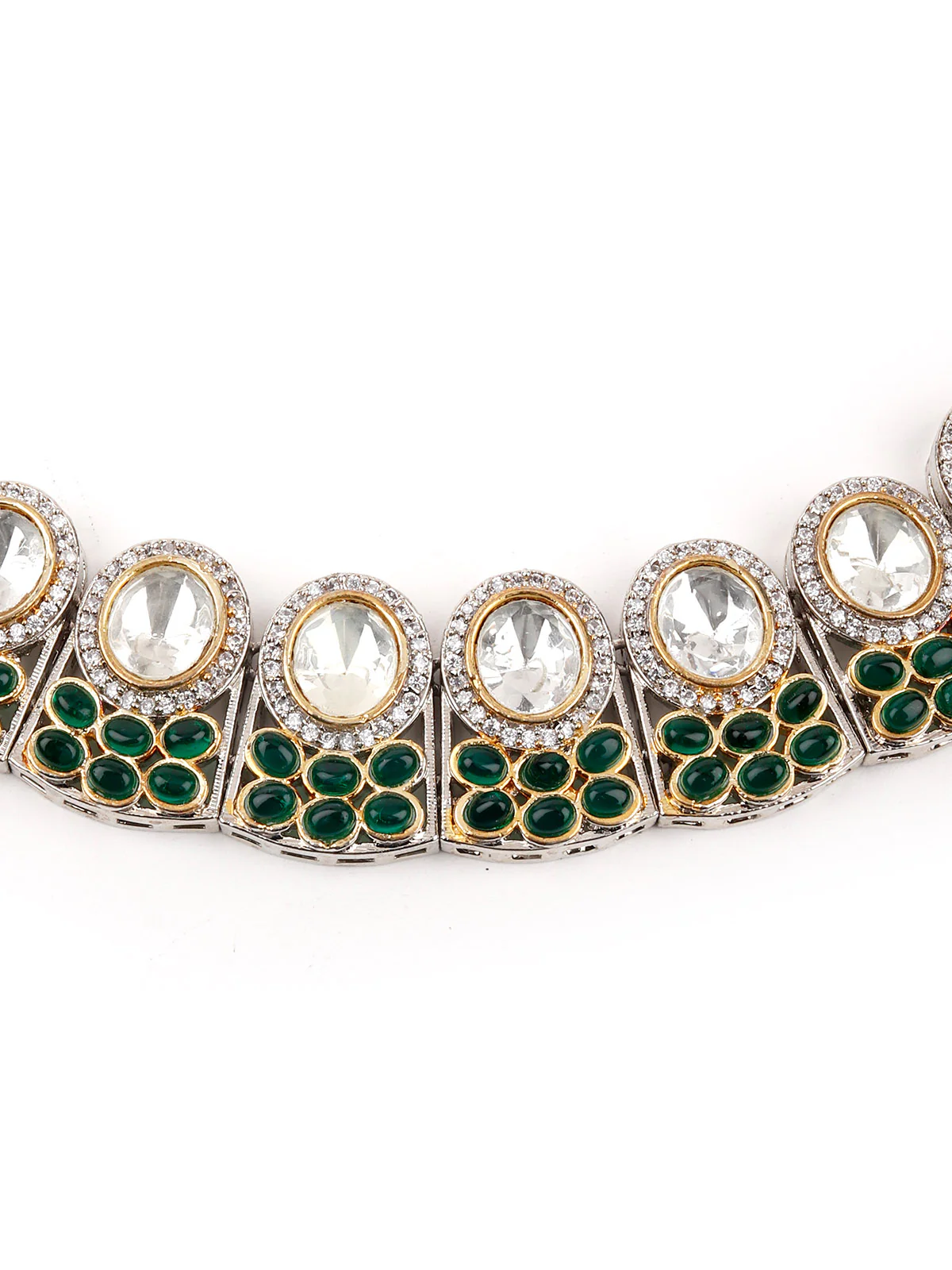 Odette Women Faux Stones Studded Choker Necklace Set - Image 5