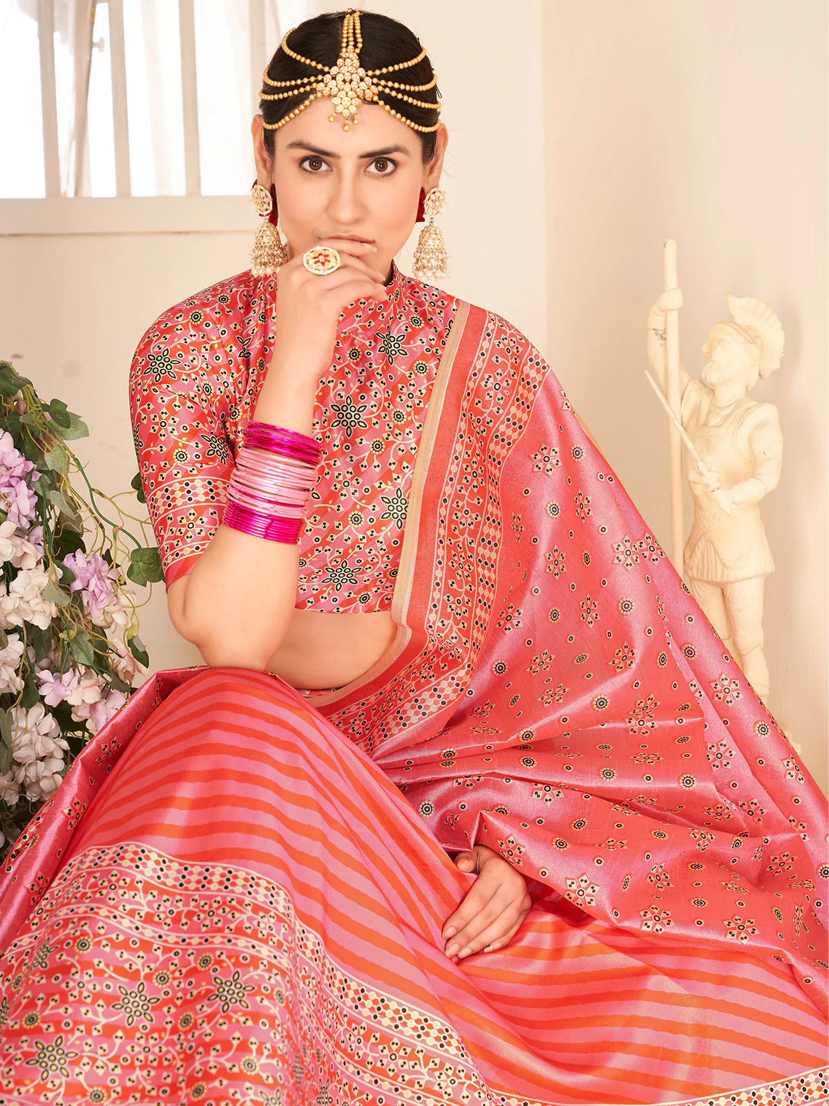Odette Women Pink Semi Stitched Lehenga With  Unstitched Blouse - Image 3