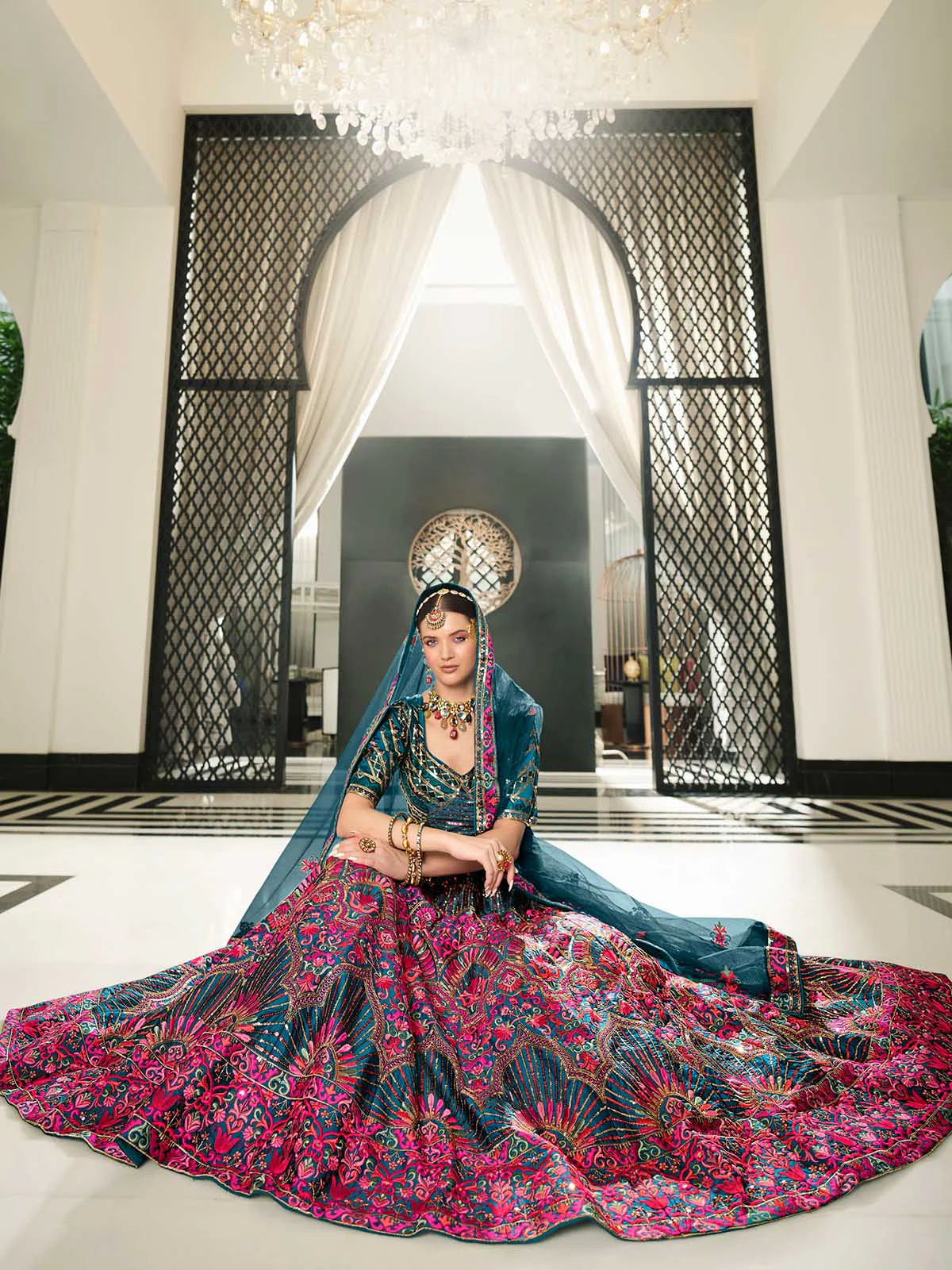 Odette Women Multicolor Semi Stitched Lehenga With  Unstitched Blouse - Image 2