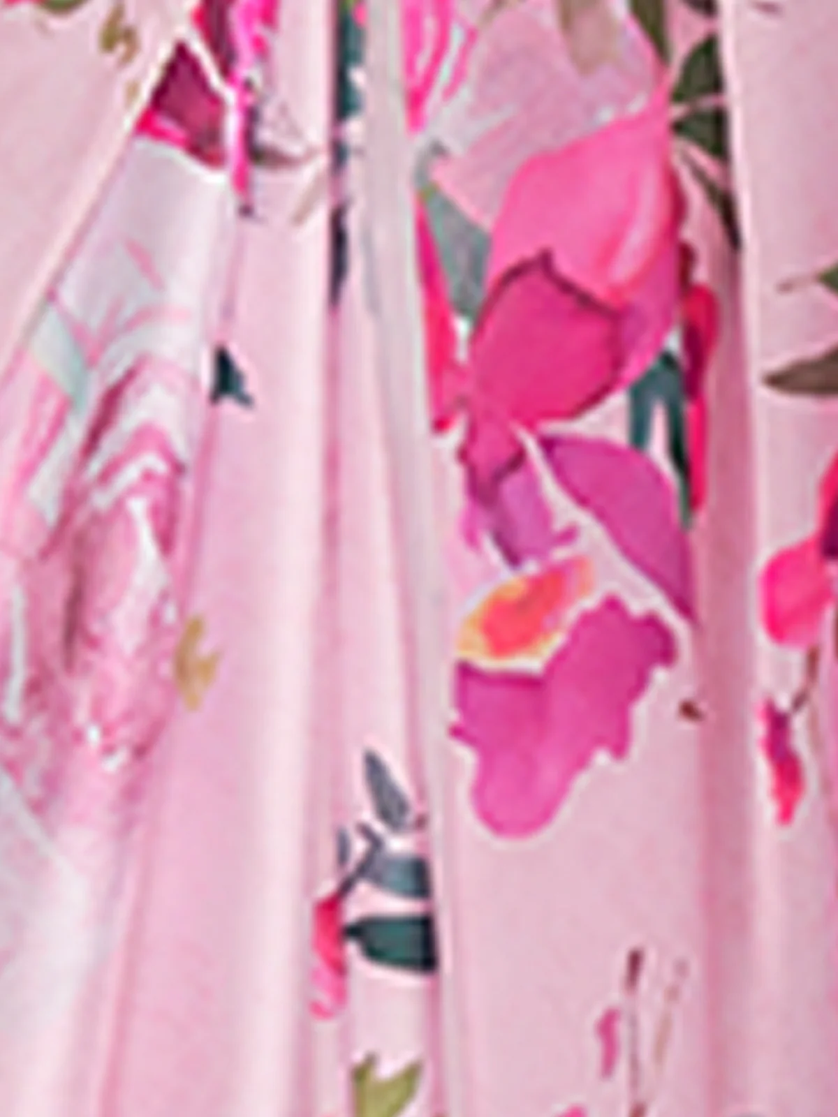 Odette Women Festive Pink Satin Printed Saree With Unstitched Blouse - Image 5