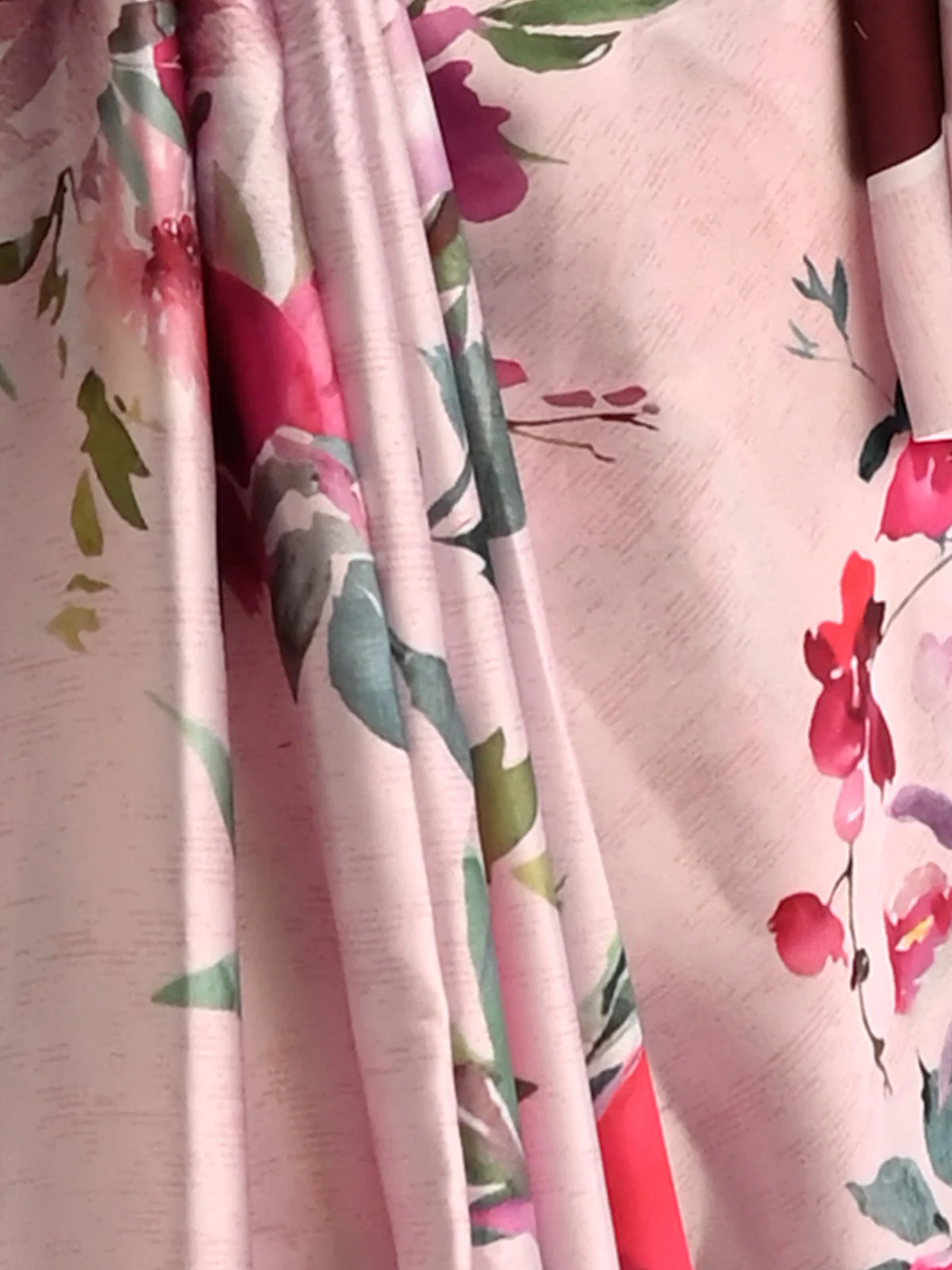Odette Women Festive Pink Satin Printed Saree With Unstitched Blouse - Image 6