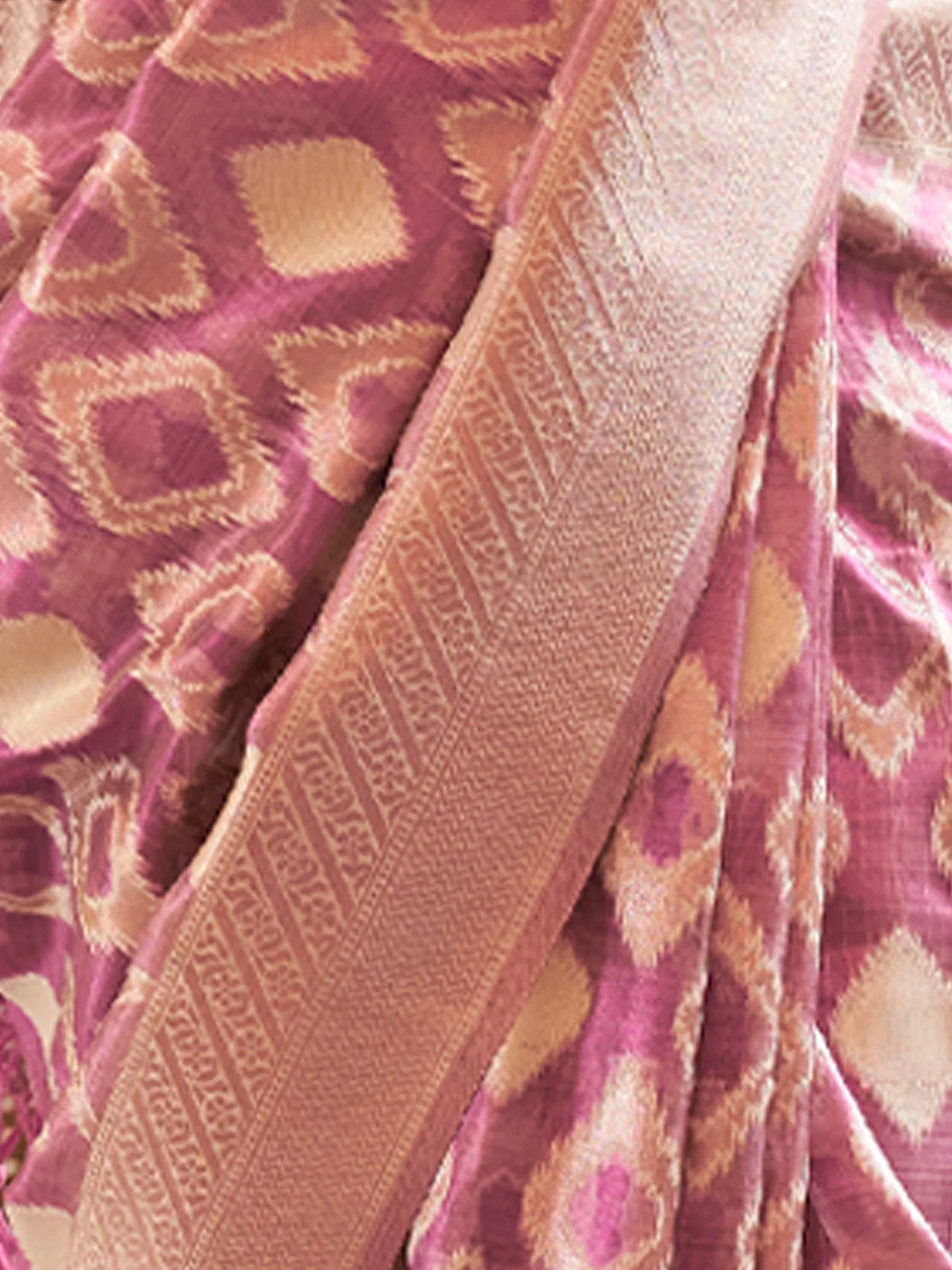 Odette Women Festive Pink Tissue Woven Saree With Unstitched Blouse - Image 3