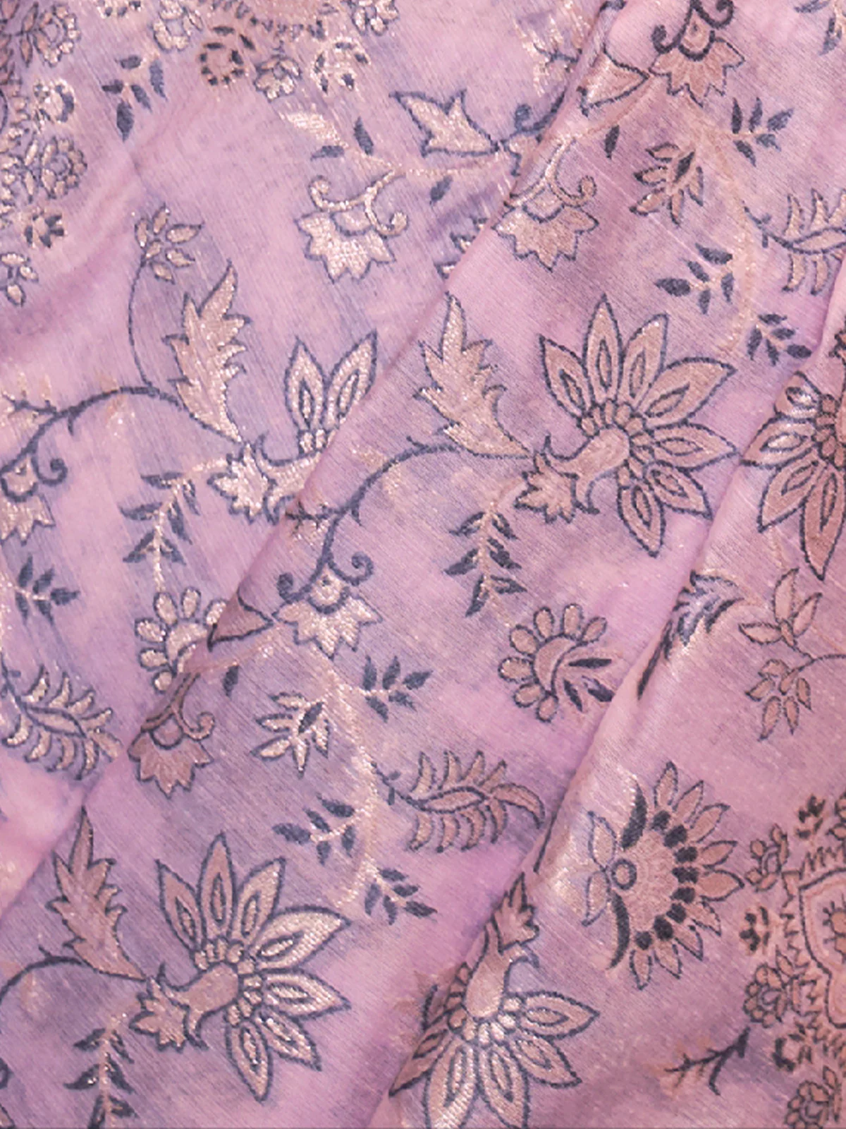 Odette Women Festive Purple Silk Blend Woven Saree With Unstitched Blouse - Image 3