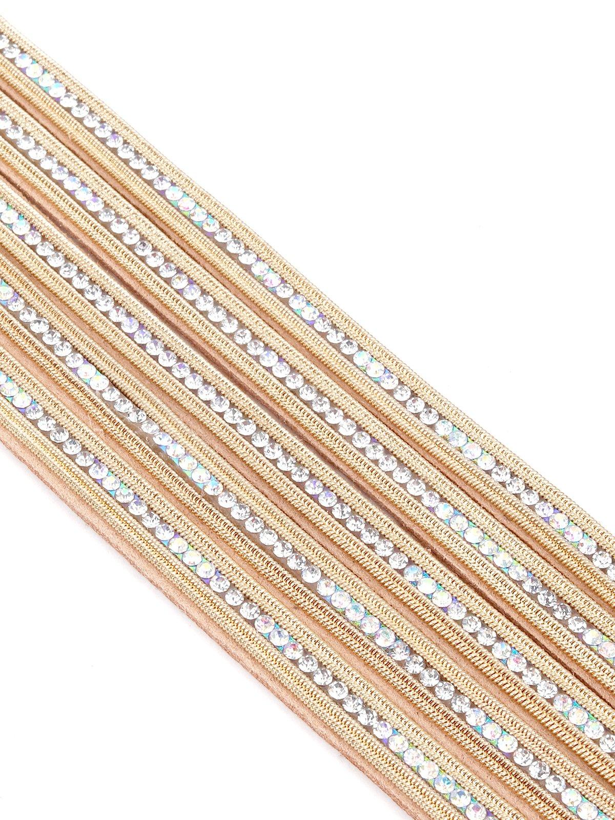 Odette Women Gold Faux Leather Bracelet - Image 6