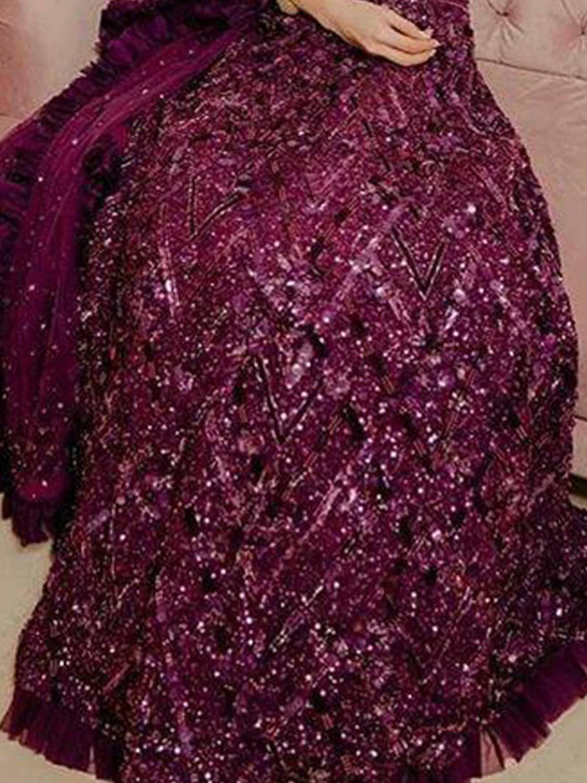 Odette Women Flashy Purple Semi Stitched Lehenga With Unstitched Blouse - Image 3