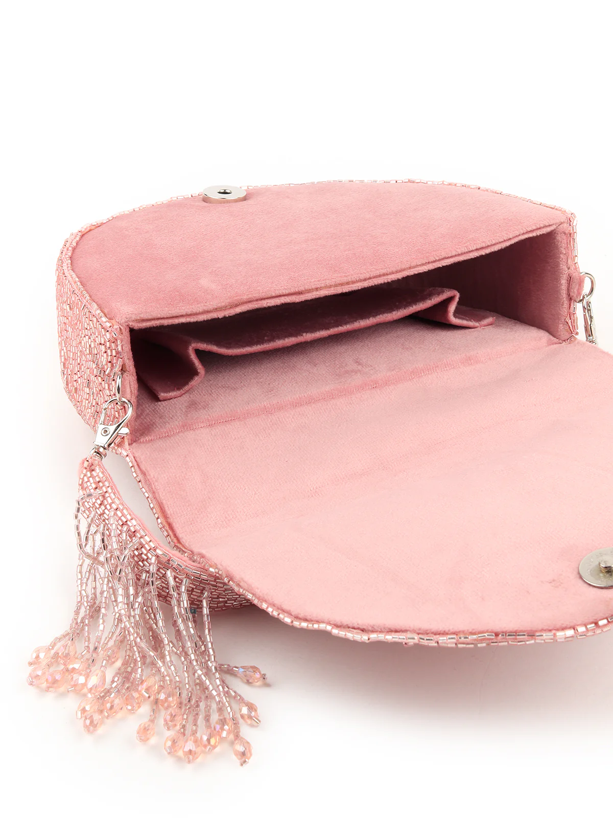 Odette Women Floral Embroidered Pink Clutch Bag - Image 7