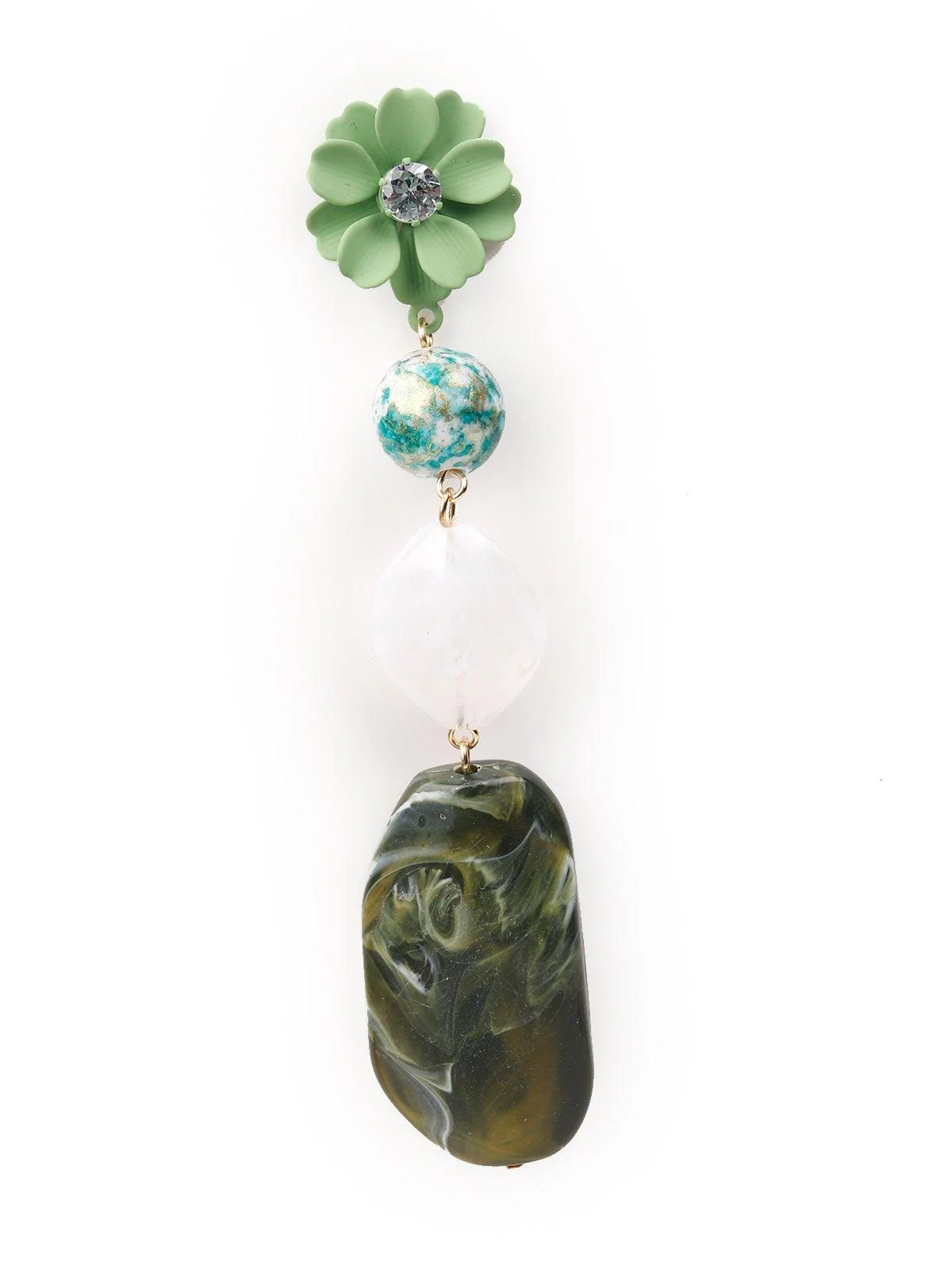 Odette Women Green Metal Earrings - Image 4