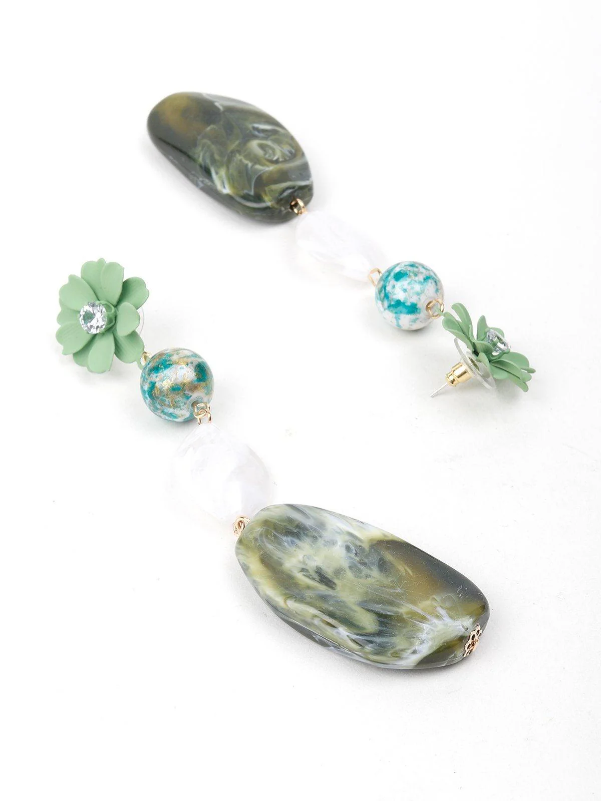 Odette Women Green Metal Earrings - Image 6