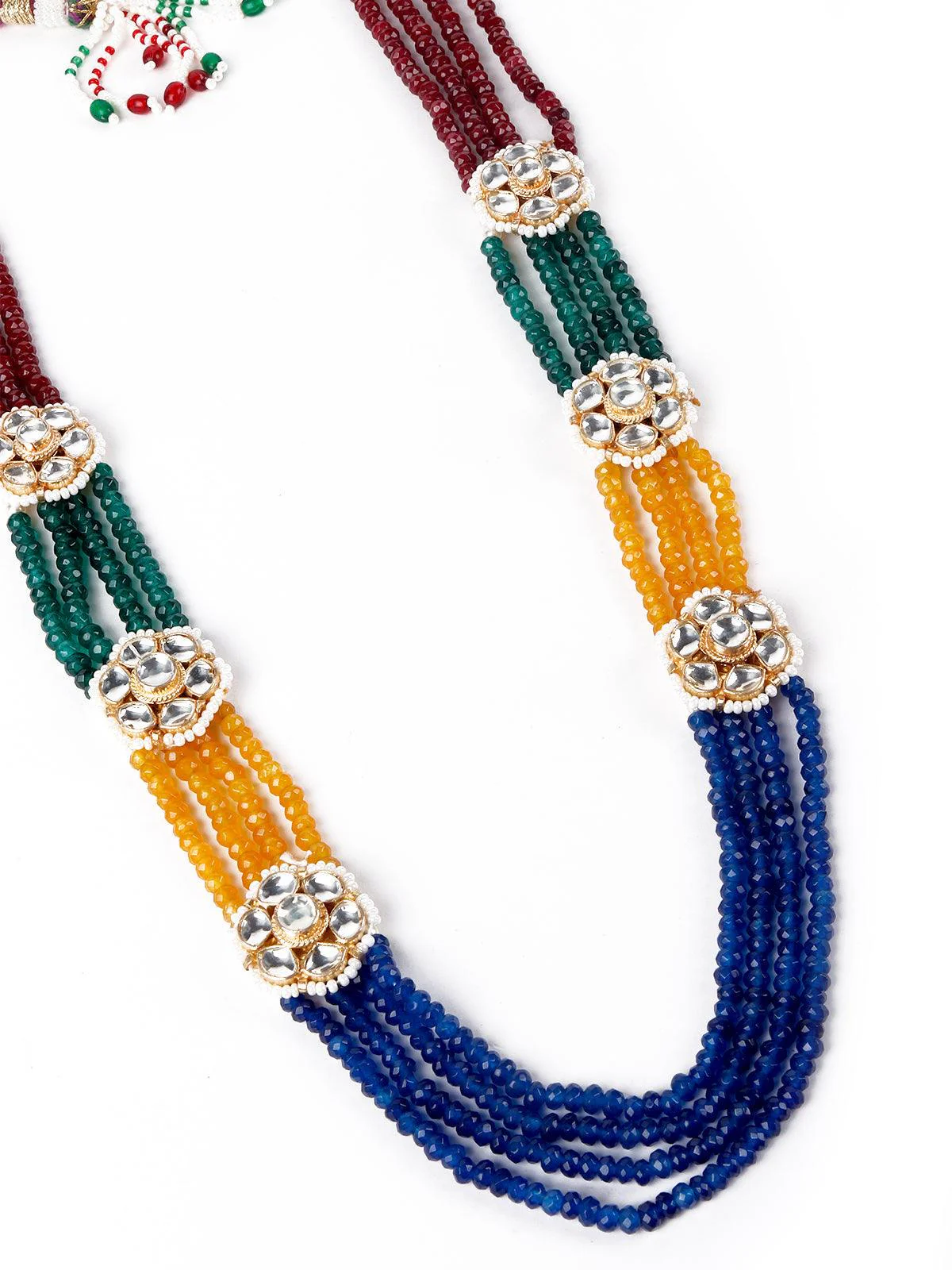 Odette Floral Multicoloured Embellished Necklace Set For Women - Image 4