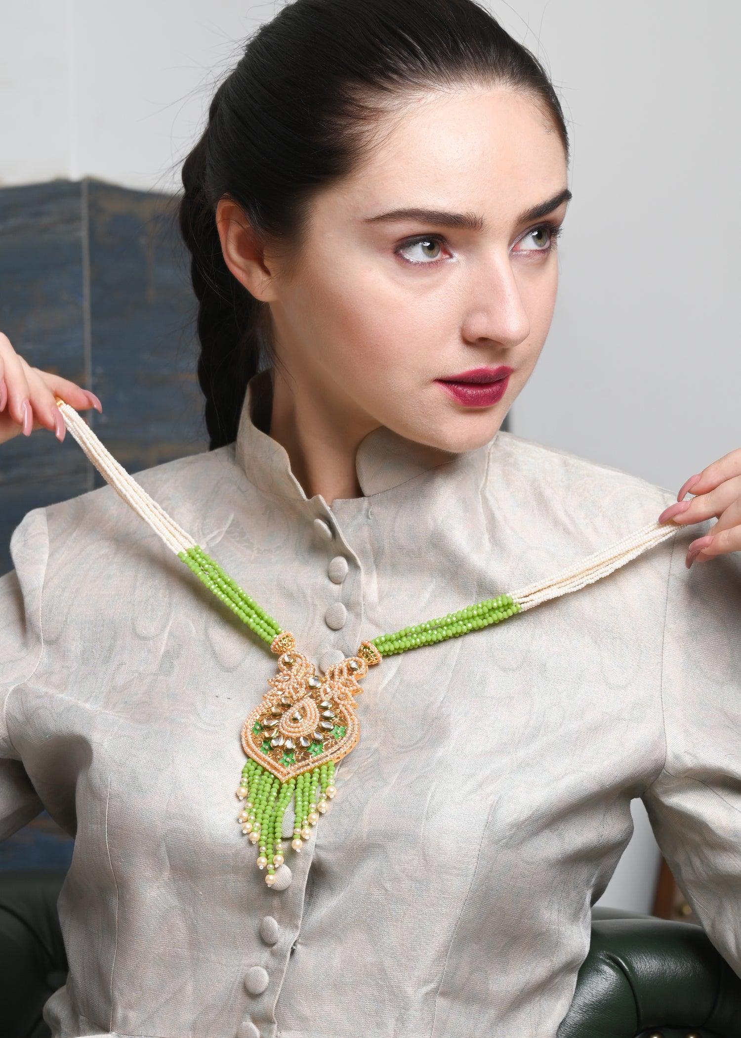 Odette Women Fresh As Green Necklace Set - Image 2