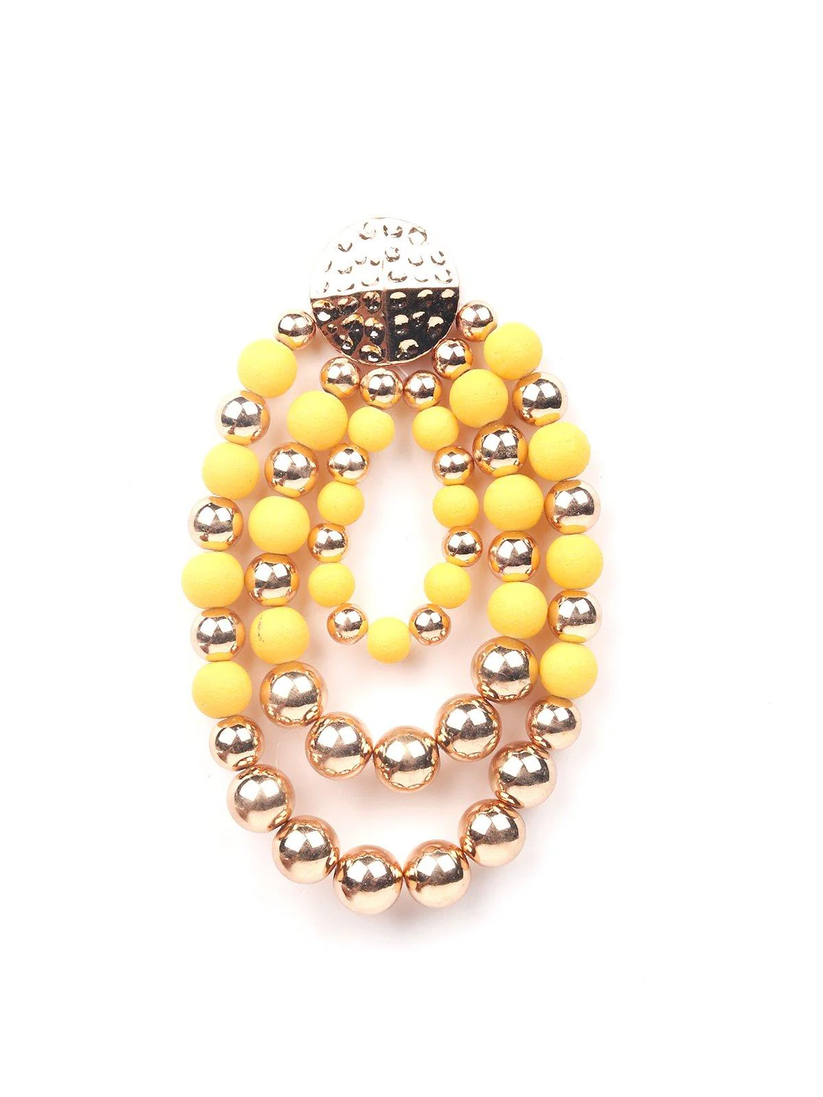 Odette Women Yellow And Gold Metal Earrings - Image 4